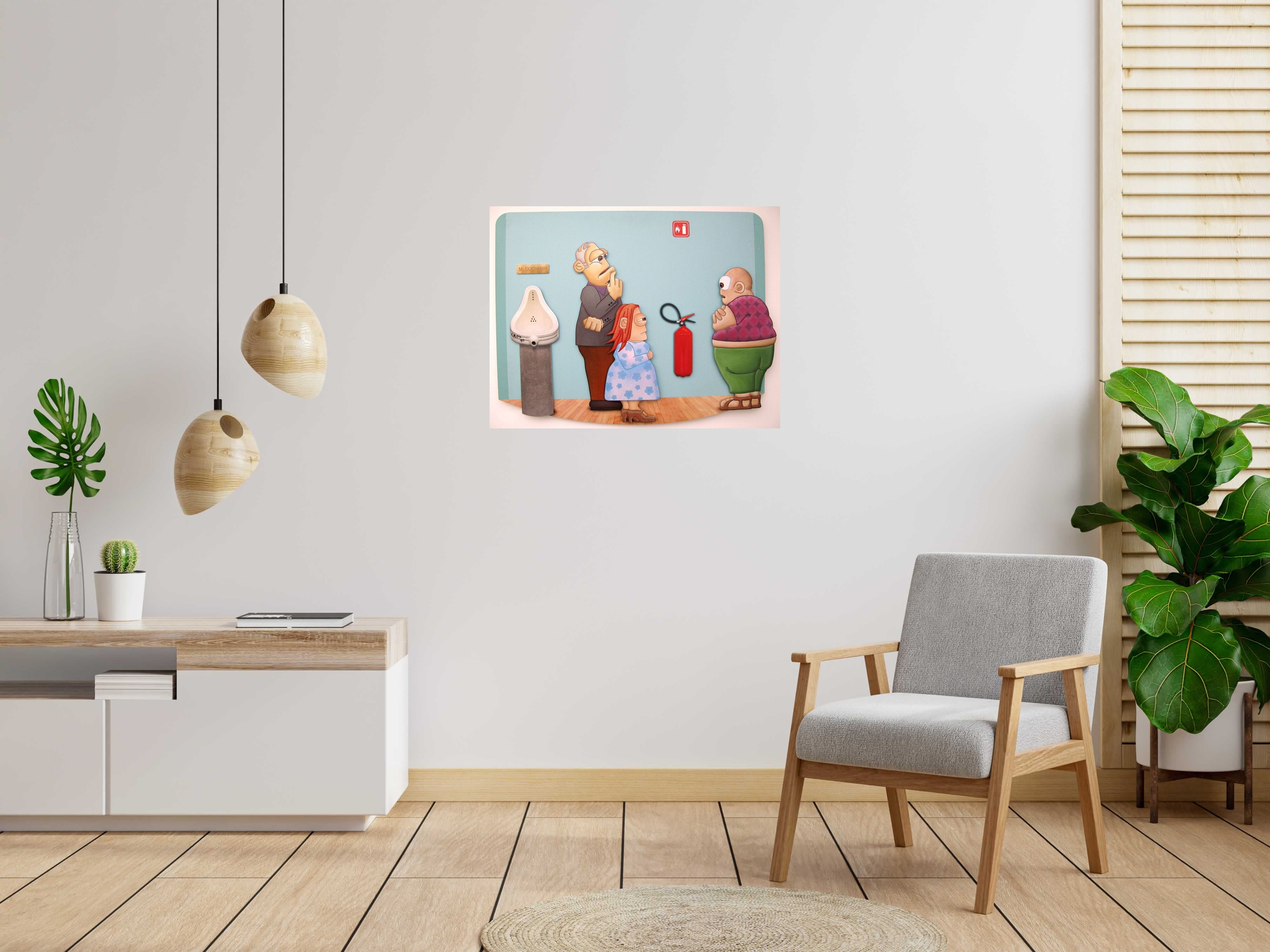 Tableau de L'ARTISTE PITRE a pour titre  Pitre Vs Duchamp style figuratif, graphique dim : L'ARTISTE PITREprix:700