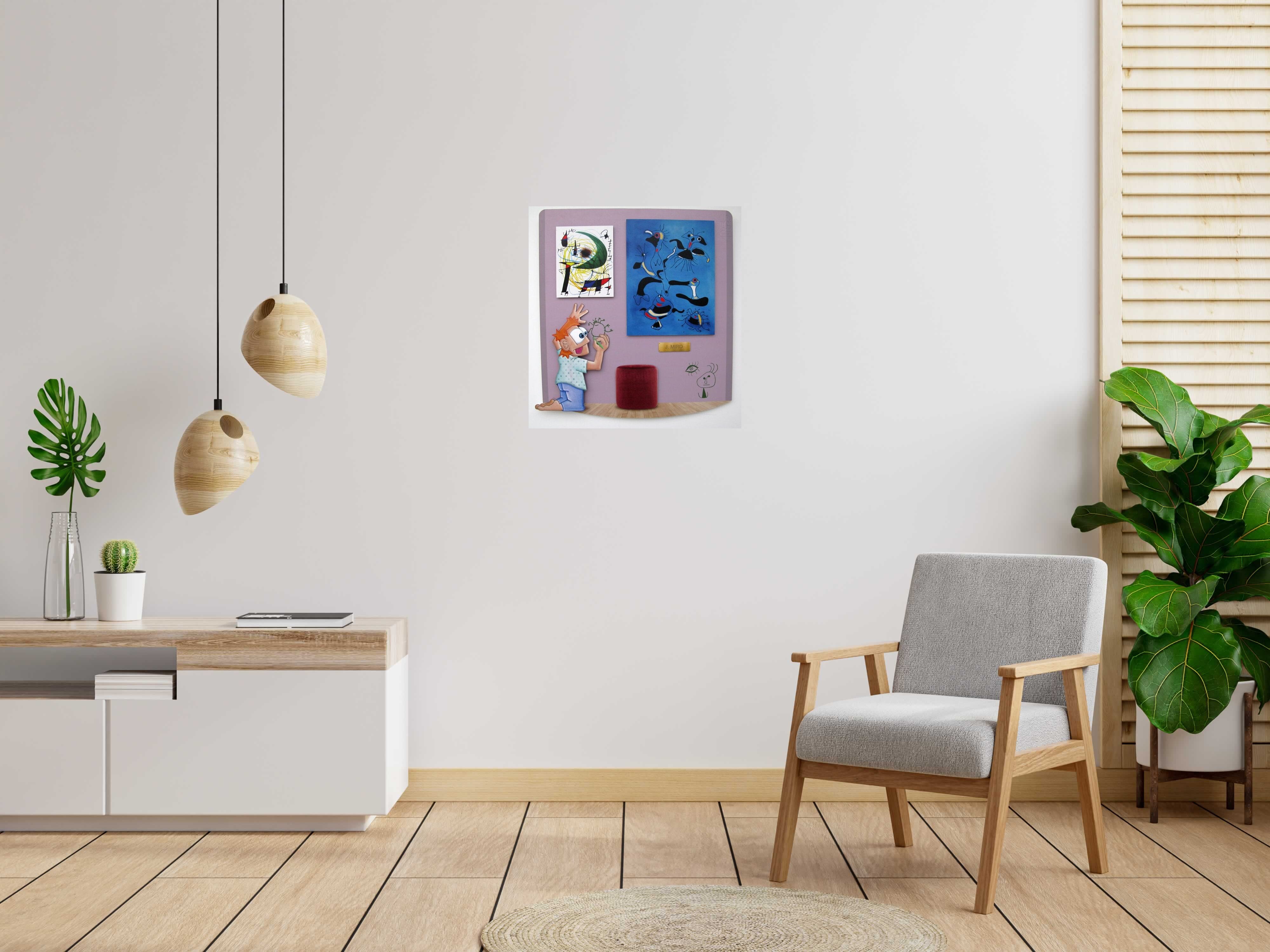 Tableau de L'ARTISTE PITRE a pour titre  Pitre Vs Miro style figuratif, graphique dim : L'ARTISTE PITREprix:600