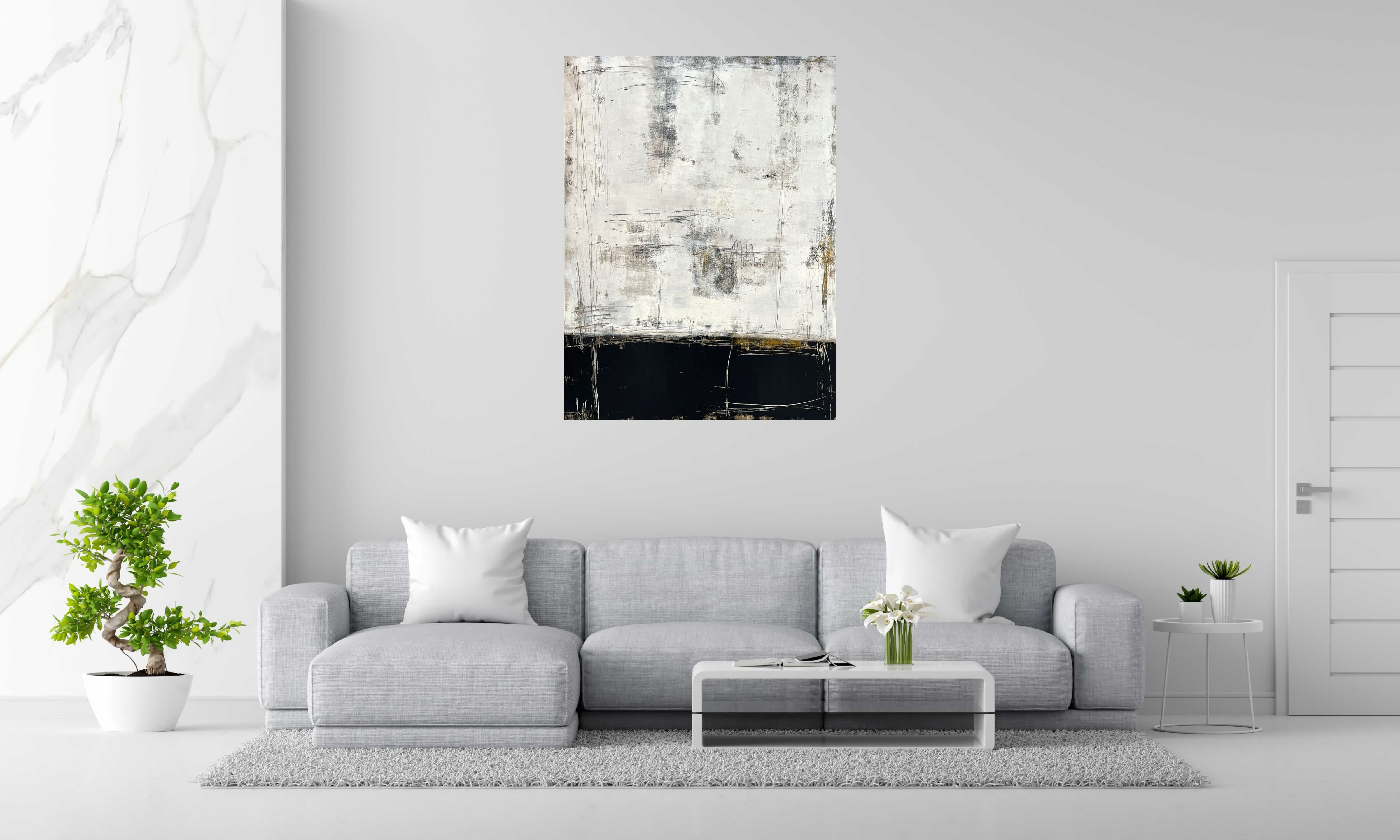 Tableau de TANIA CARRARA a pour titre  Sans-titre Blanc style abstrait dim : TANIA CARRARAprix:1400