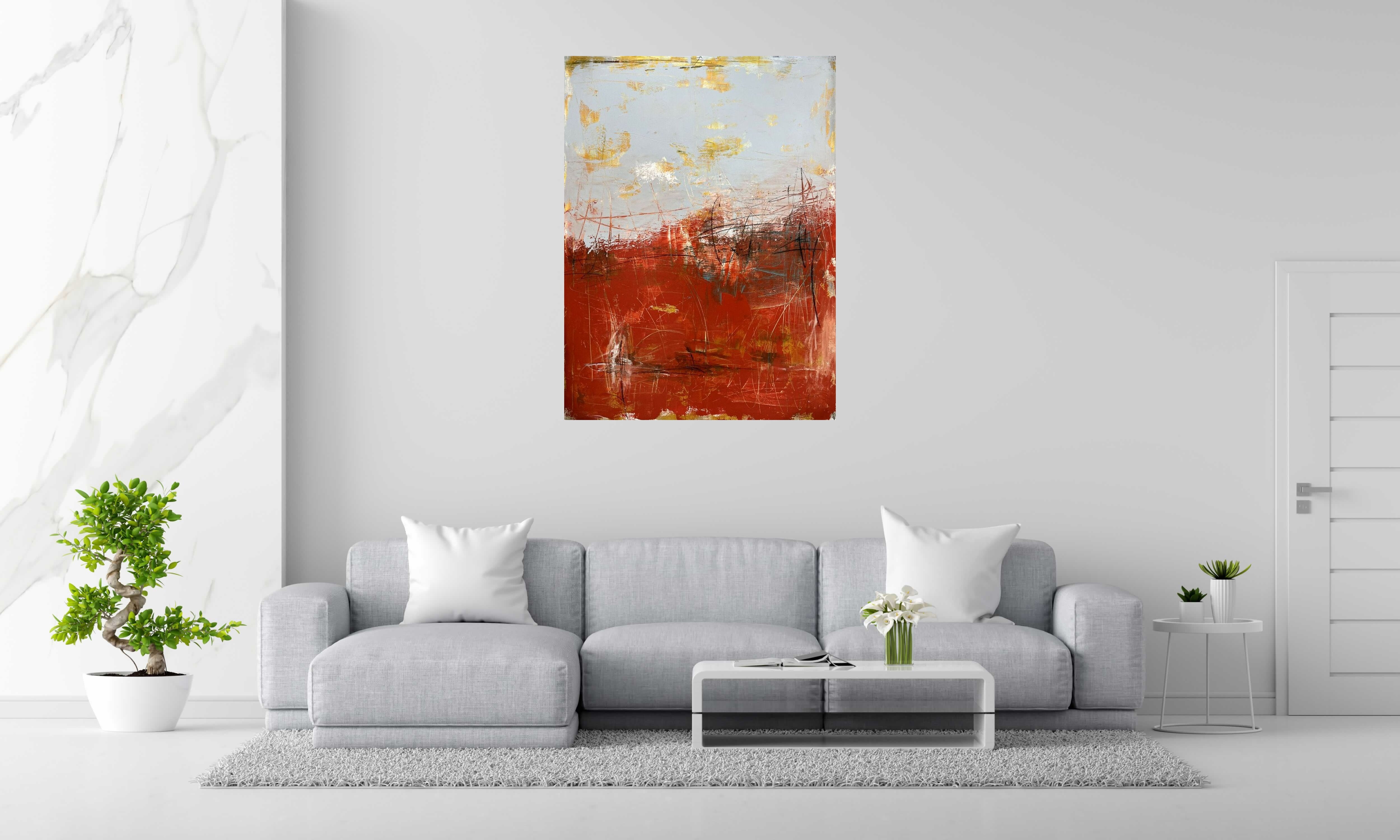 Tableau de TANIA CARRARA a pour titre  Sans-titre Rouge style abstrait dim : TANIA CARRARAprix:1400