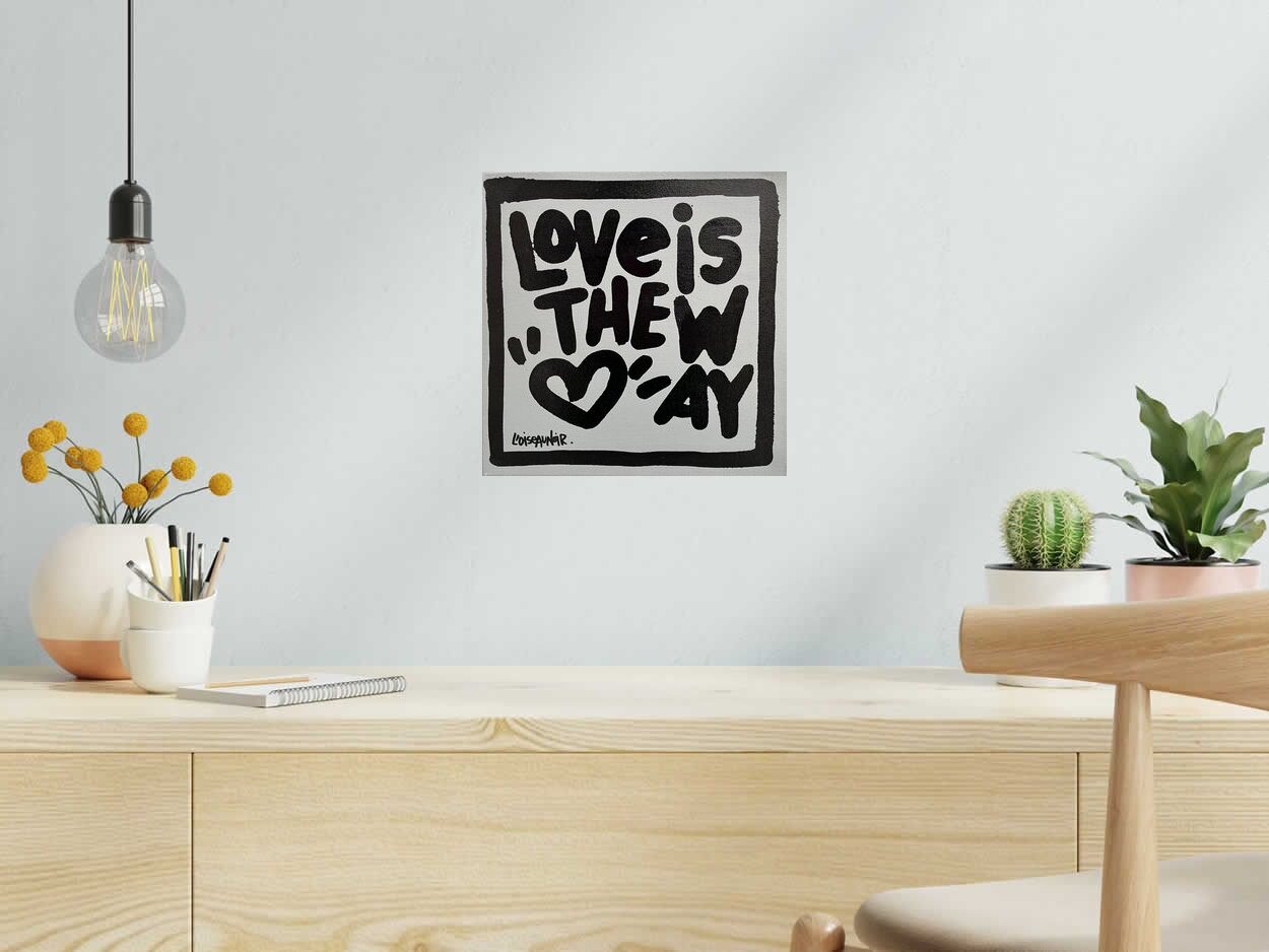 Tableau de L'OISEAU NOIR a pour titre  Love is the way style graphique dim : L'OISEAU NOIRprix:250
