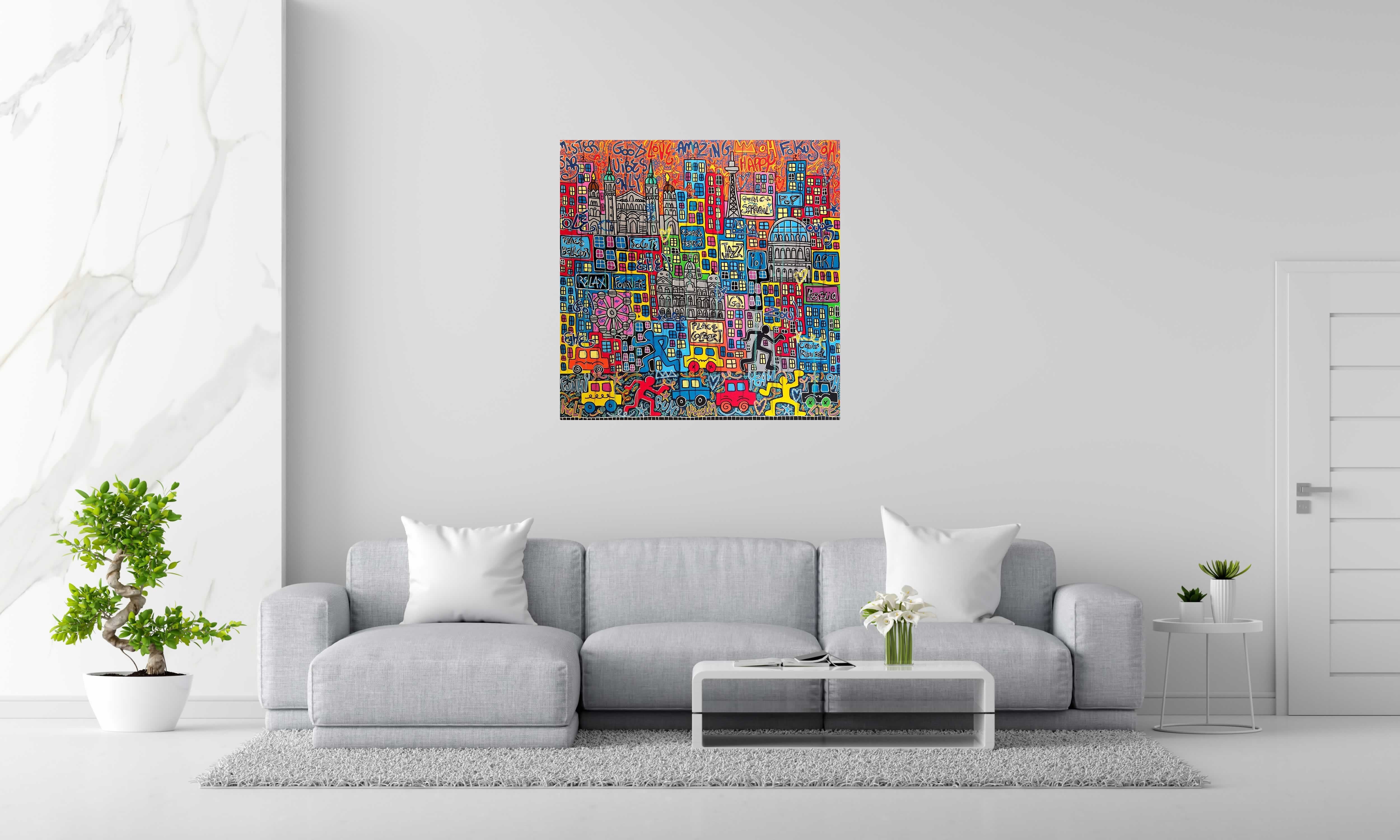 Tableau de RICO SAB a pour titre  GOOD VIBES ONLY LYON style street pop art dim : RICO SABprix:950