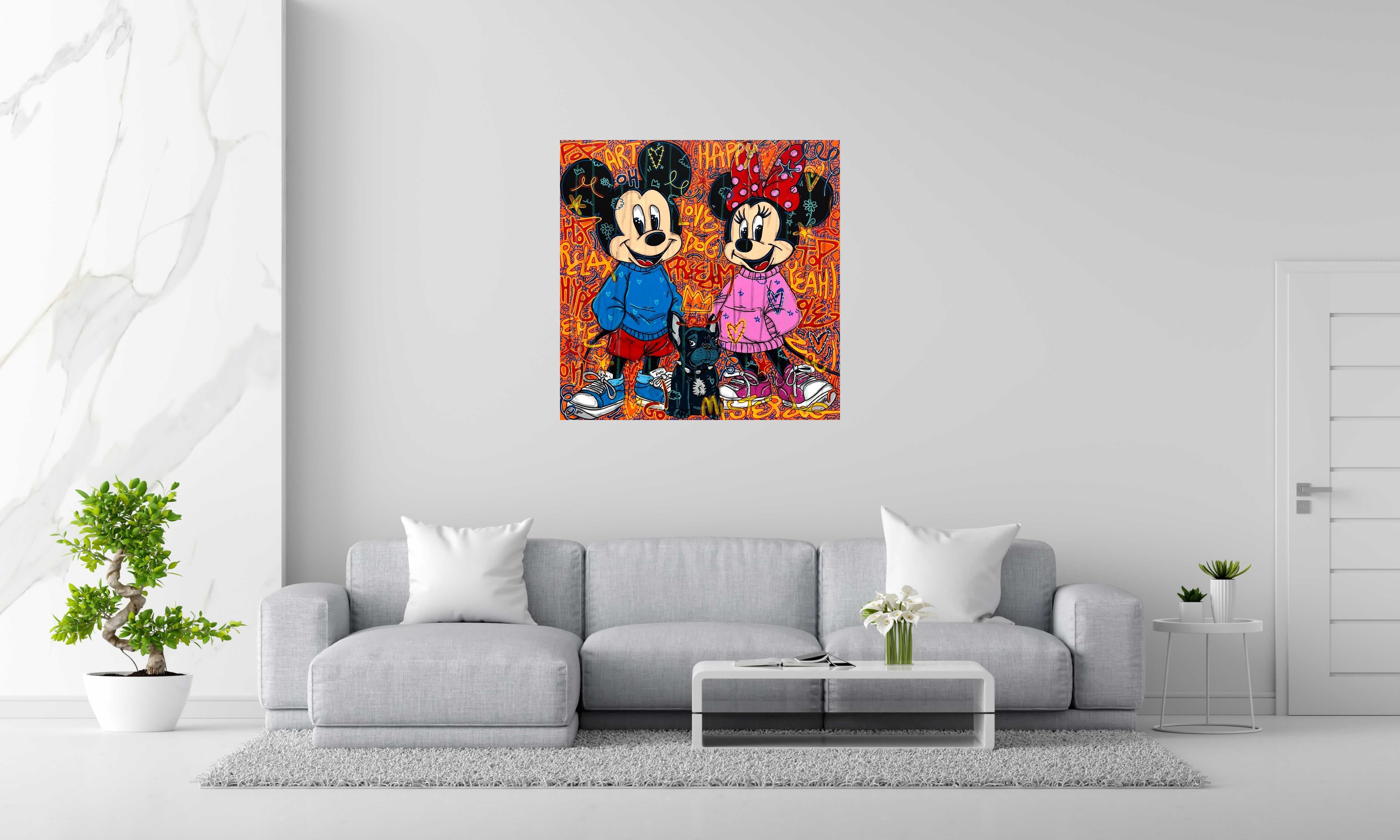 Tableau de RICO SAB a pour titre  Happy Dog style street pop art, street art dim : RICO SABprix:950