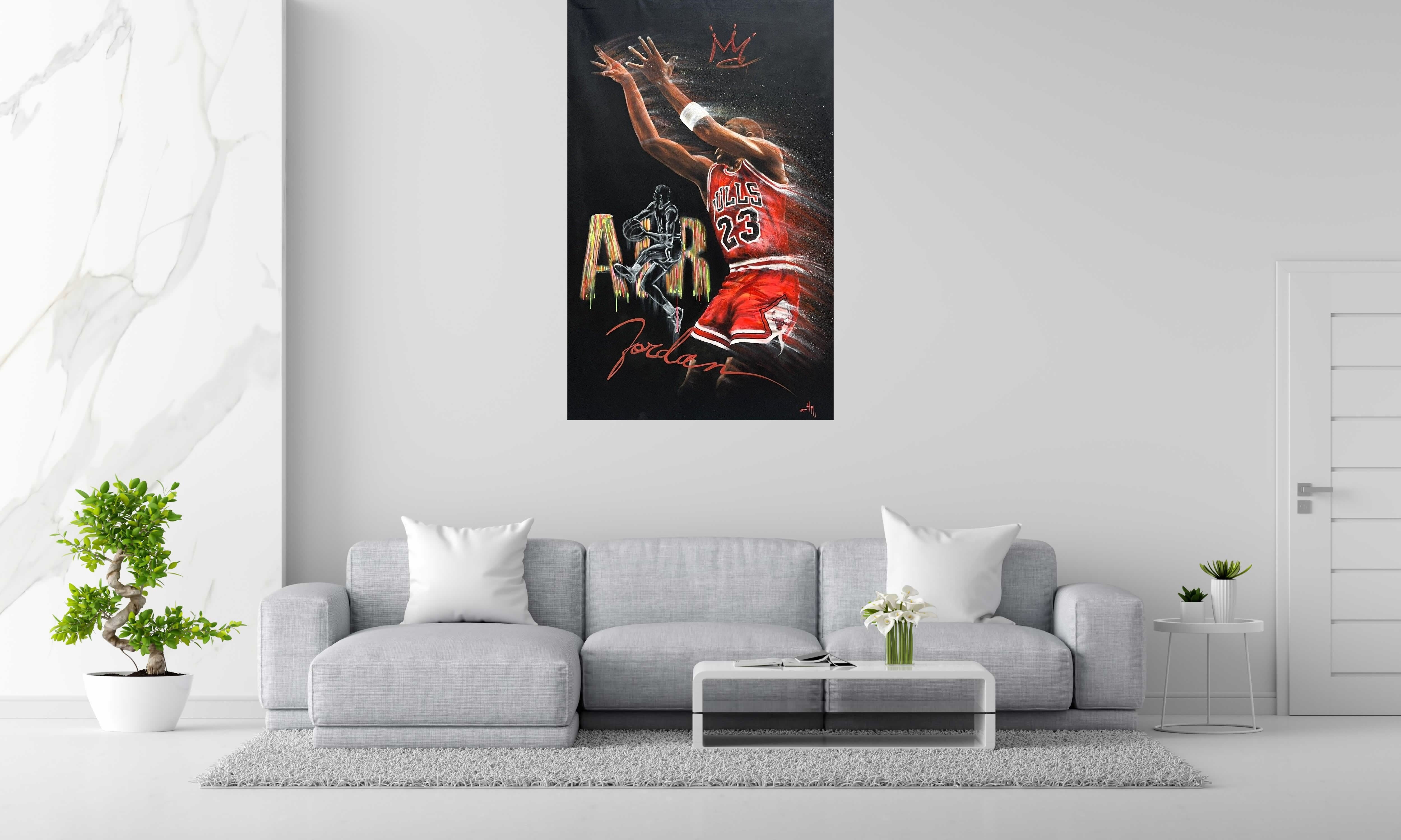 Tableau de ART HM a pour titre  Air Jordan Shoot style figuratif, graphique dim : ART HMprix:1200
