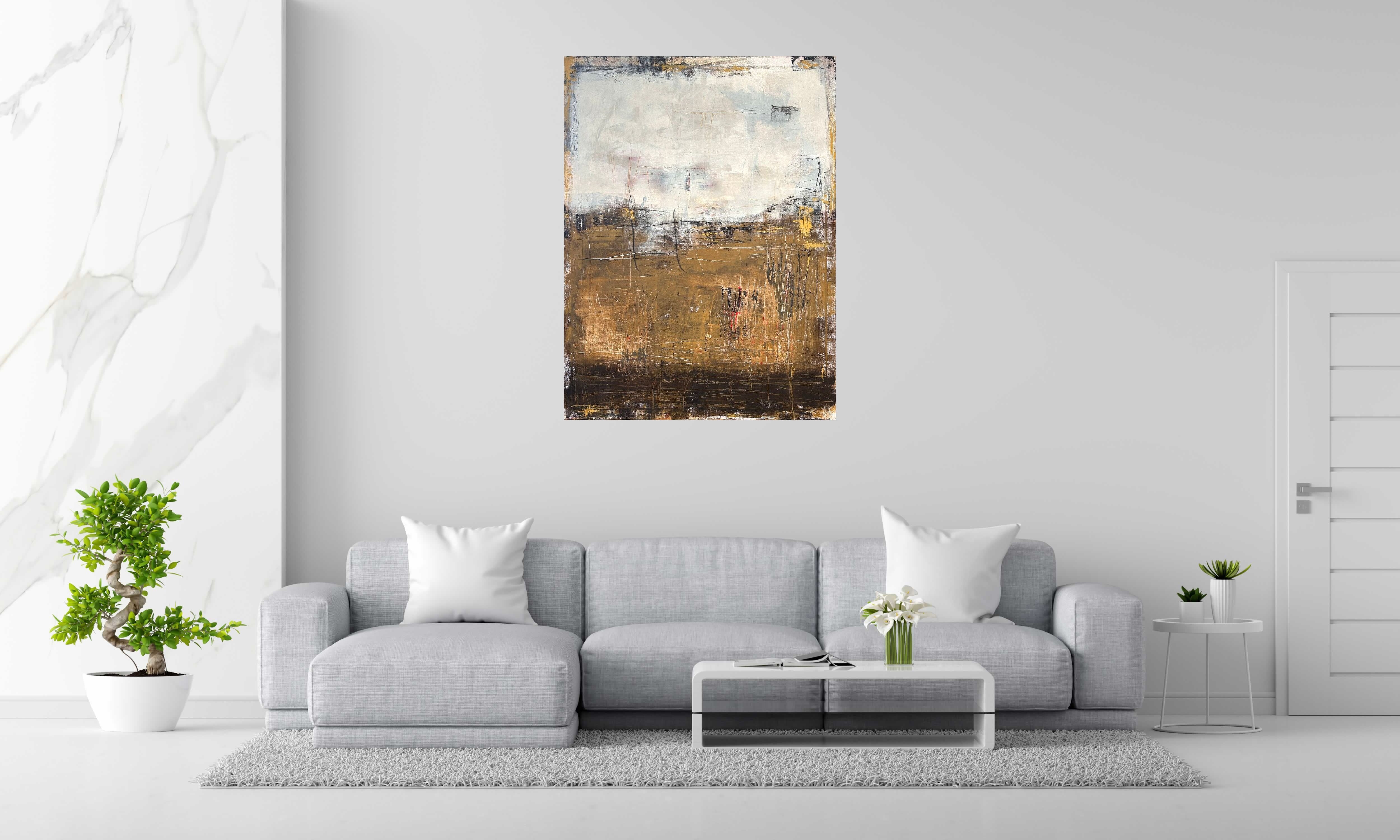 Tableau de TANIA CARRARA a pour titre  Nuances Cuivre style abstrait dim : TANIA CARRARAprix:1400