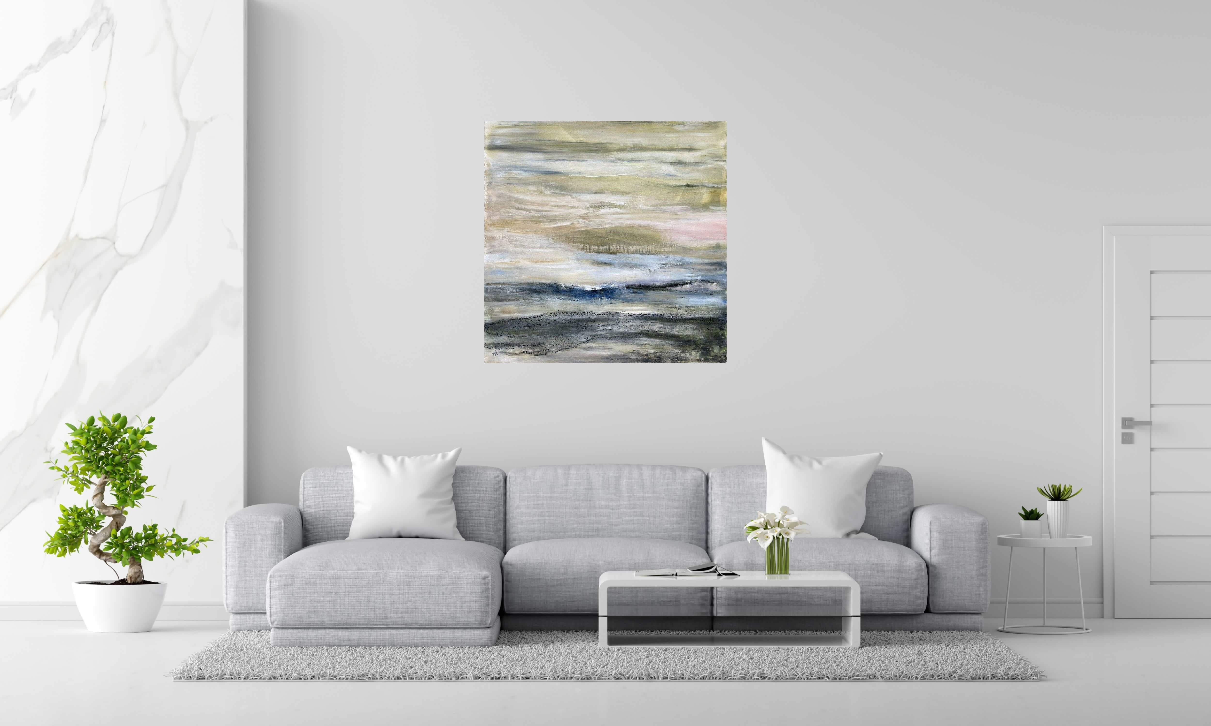 Tableau de PASCALE JACQUEMOND a pour titre  Sables blancs style abstrait dim : PASCALE JACQUEMONDprix:850