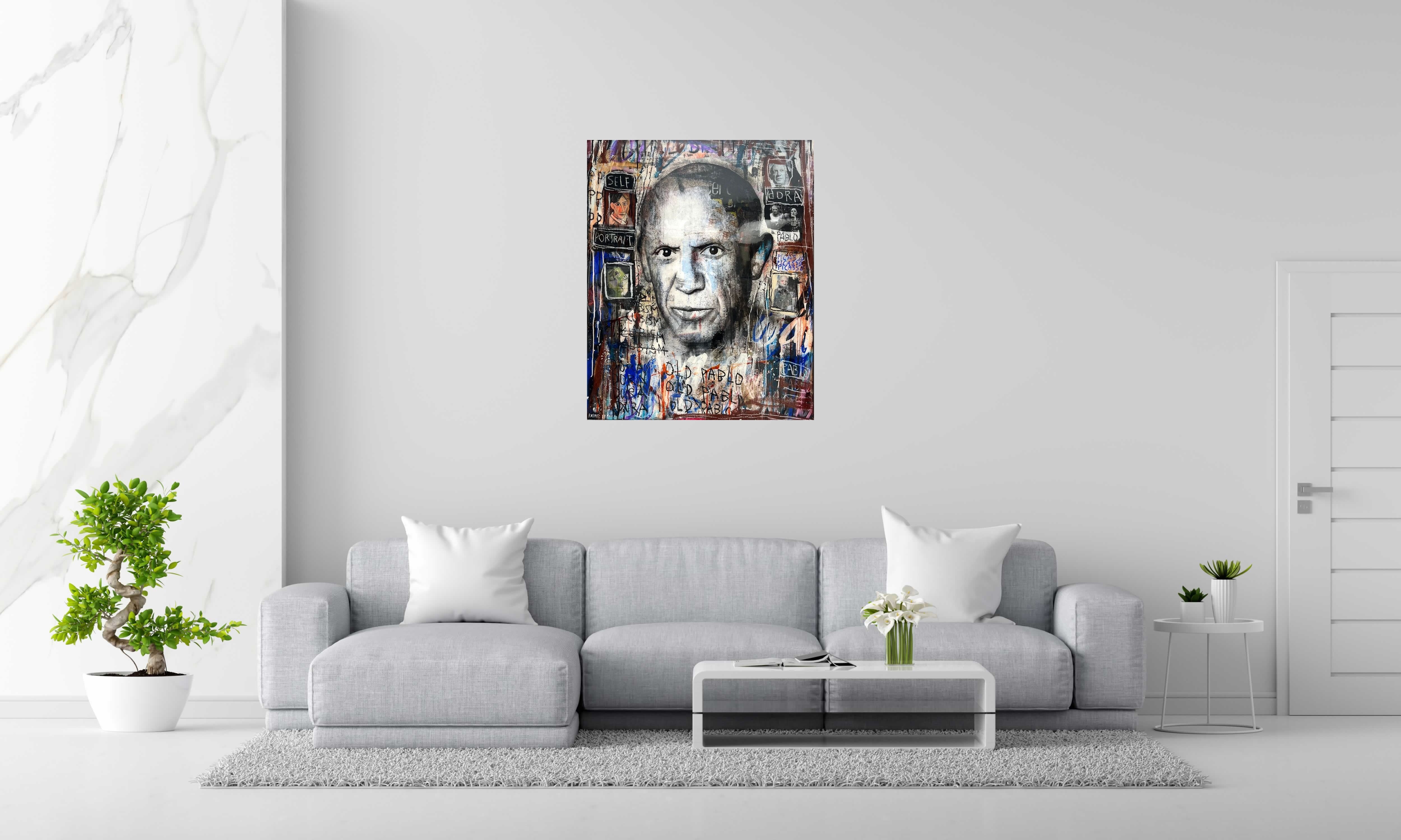 Tableau de THIERRY RASINE a pour titre  Pablo style street pop art dim : THIERRY RASINEprix:1400