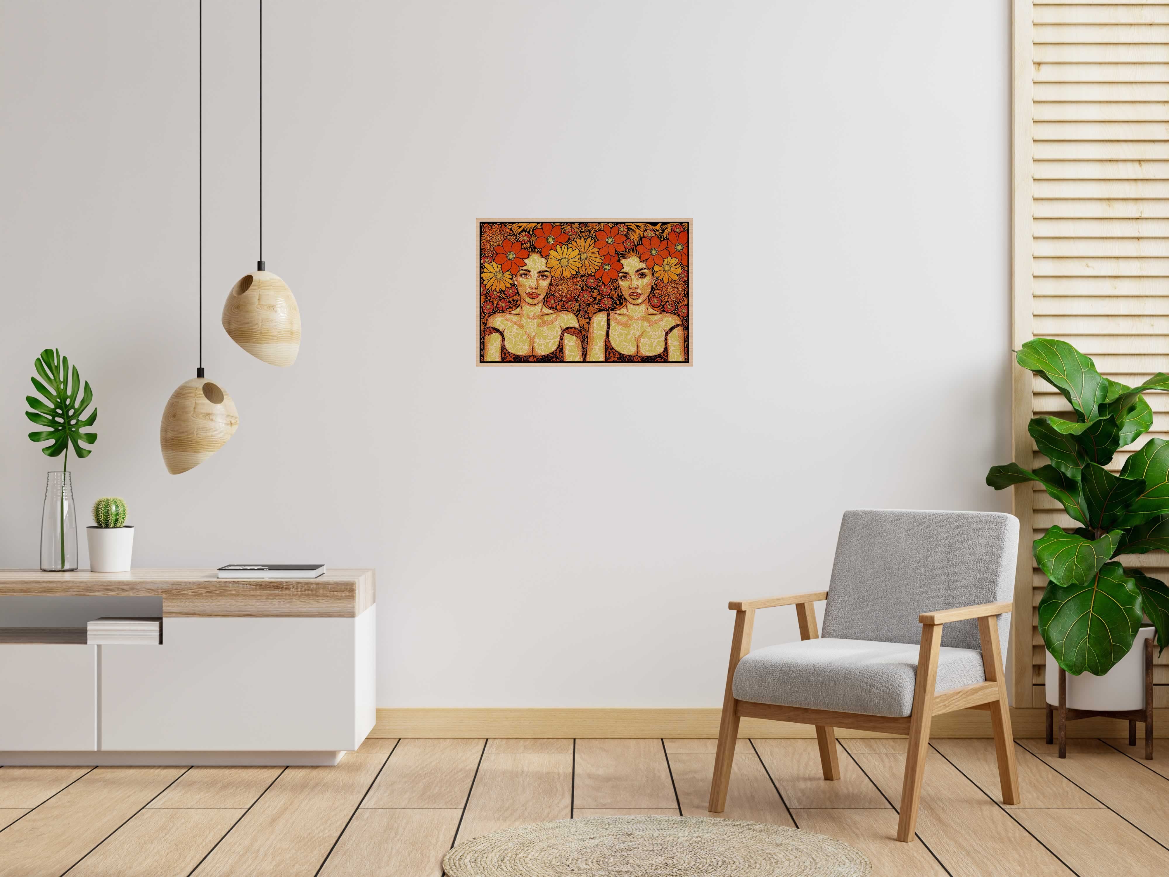 Editions d'art de CHUCK SPERRY a pour titre  SOEURS JUMELLES WOOD PANEL style expo chuck dim : CHUCK SPERRYprix:2150