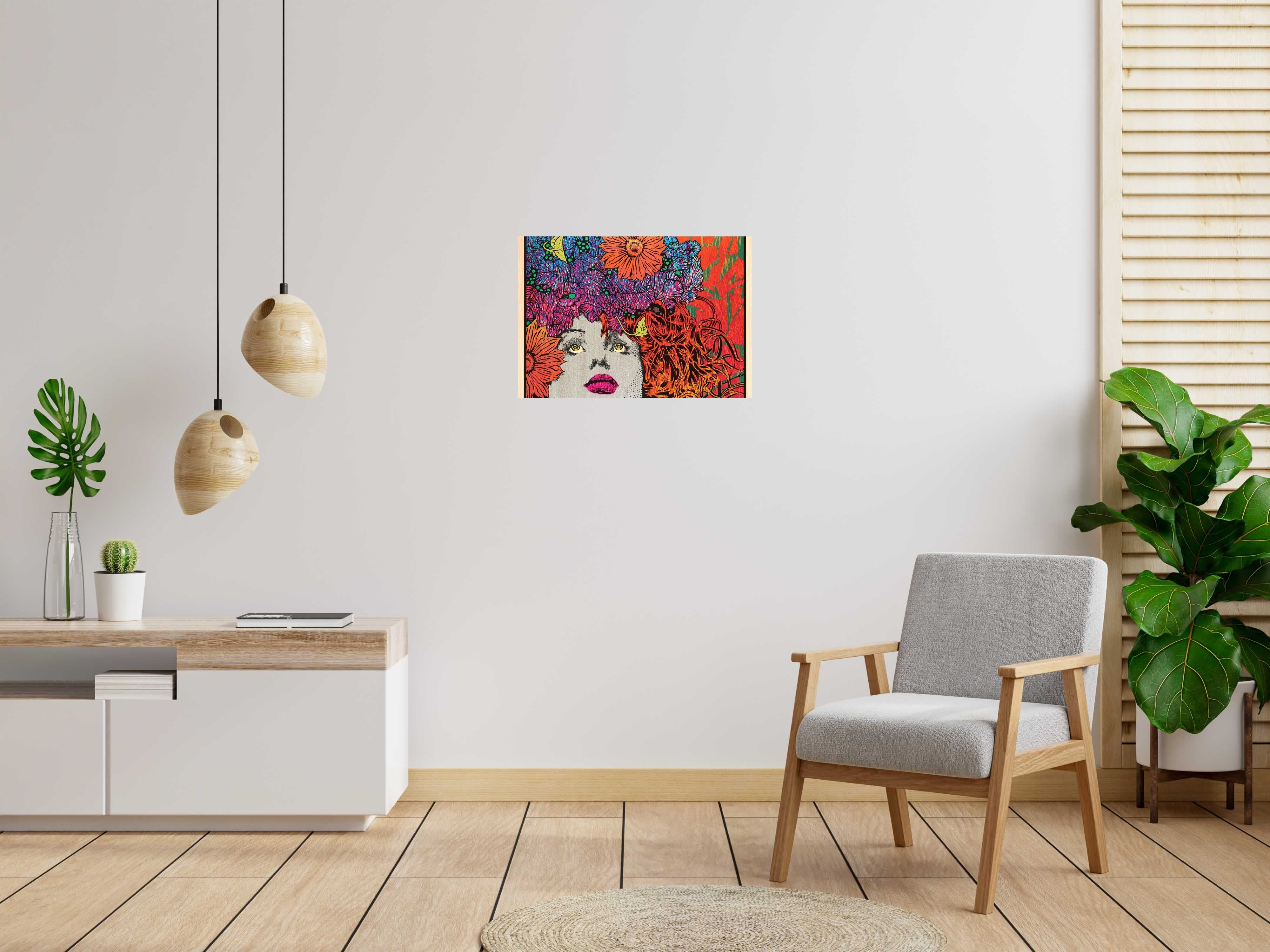 Tableau de CHUCK SPERRY a pour titre  MNEMOSYNE  WOOD PANEL style expo chuck dim : CHUCK SPERRYprix:2500