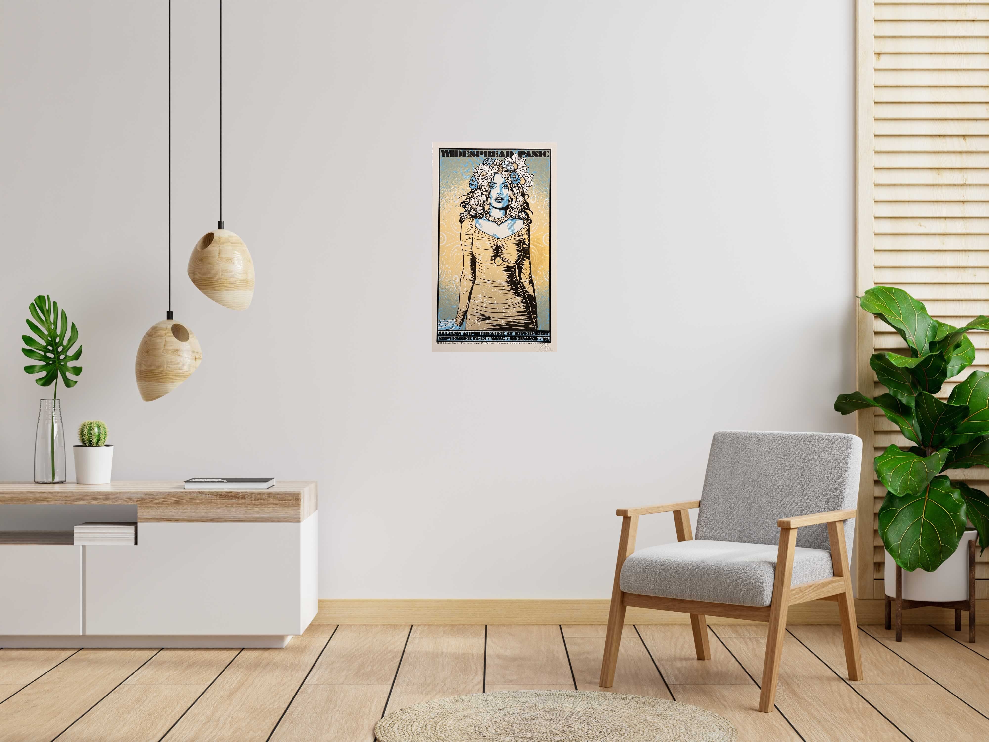 Editions d'art de CHUCK SPERRY a pour titre  JUNO, WIDSPREAD PANIC TEST BLEU ET OR style expo chuck dim : CHUCK SPERRYprix:600