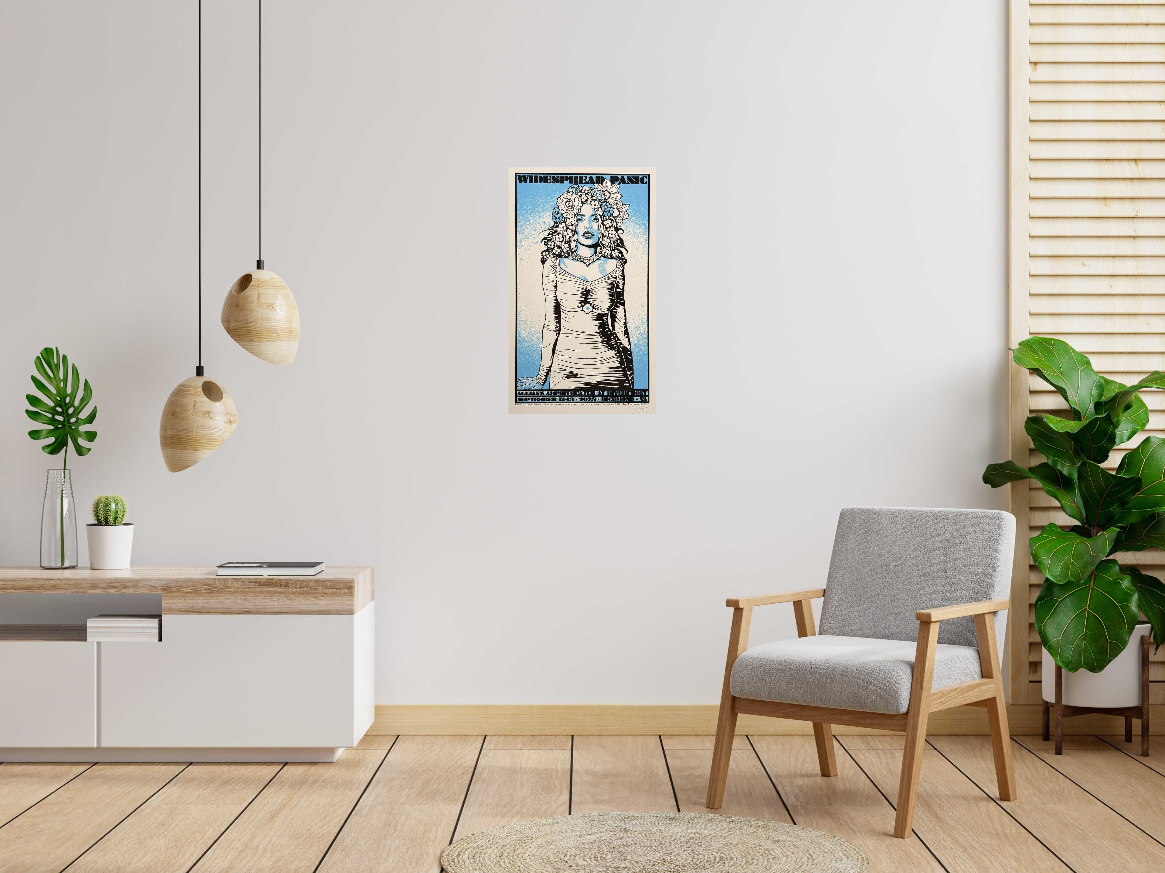 Editions d'art de CHUCK SPERRY a pour titre  JUNO, WIDSPREAD PANIC TEST BLEU ET BLANC style expo chuck dim : CHUCK SPERRYprix:600