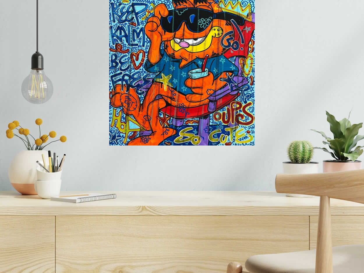 Tableau de RICO SAB a pour titre  Keep Kalm, Be Free style street pop art, street art dim : RICO SABprix:250