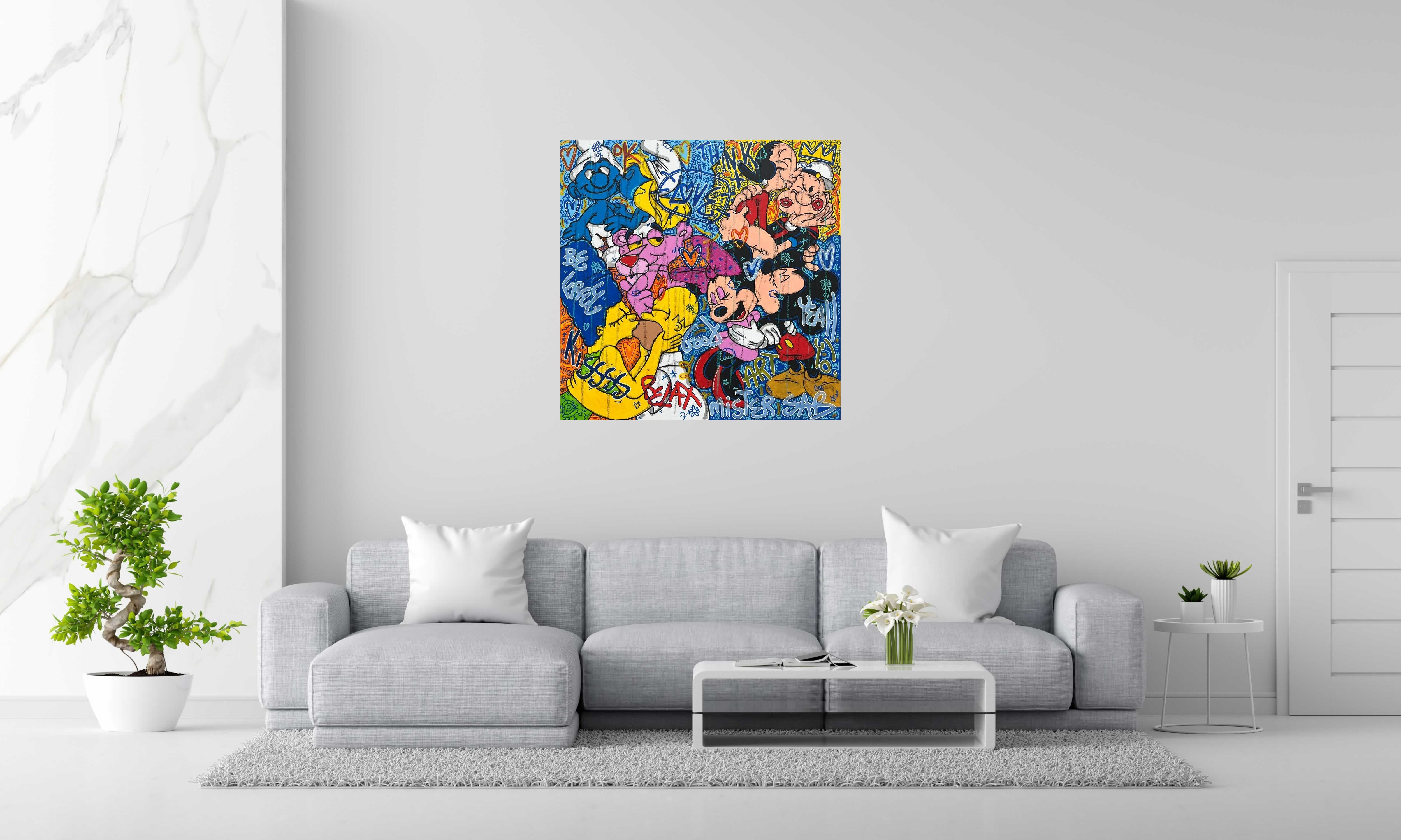 Tableau de RICO SAB a pour titre  LOVE style street pop art, street art dim : RICO SABprix:950