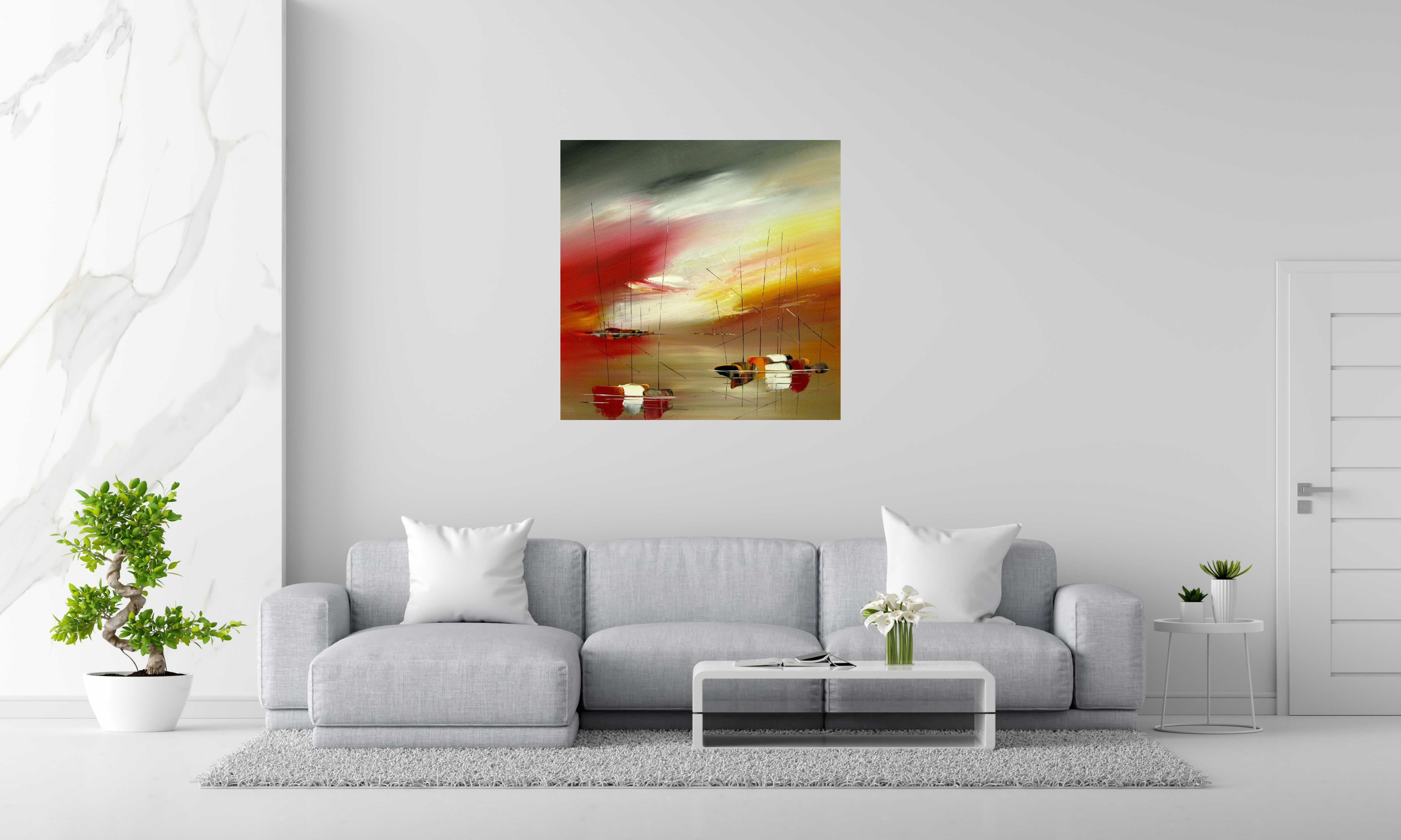 Tableau de F. BOUTET a pour titre  SANS TITRE style figuratif dim : F. BOUTETprix:850