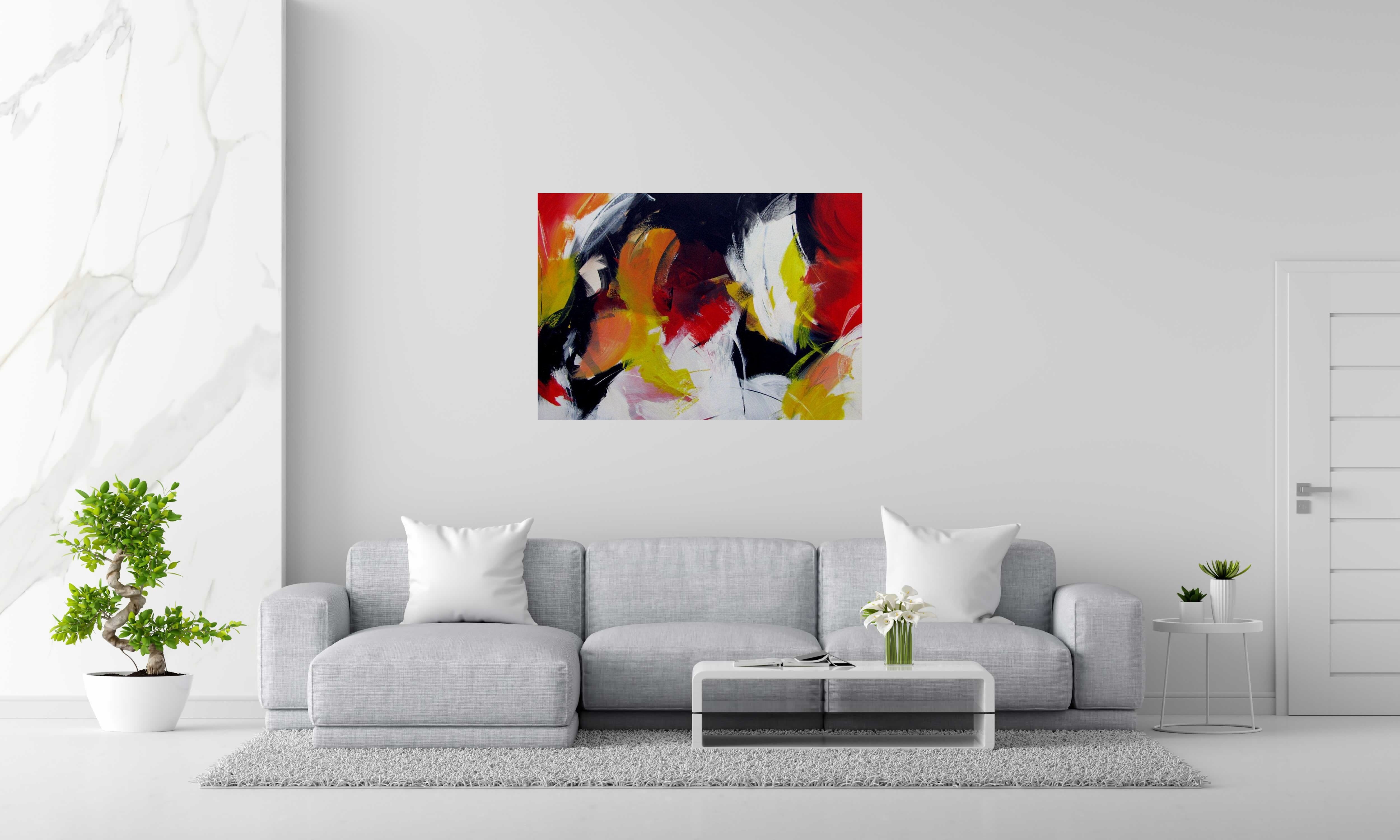 Tableau de JM BARROIS a pour titre  SANS TITRE style abstrait dim : JM BARROISprix:800