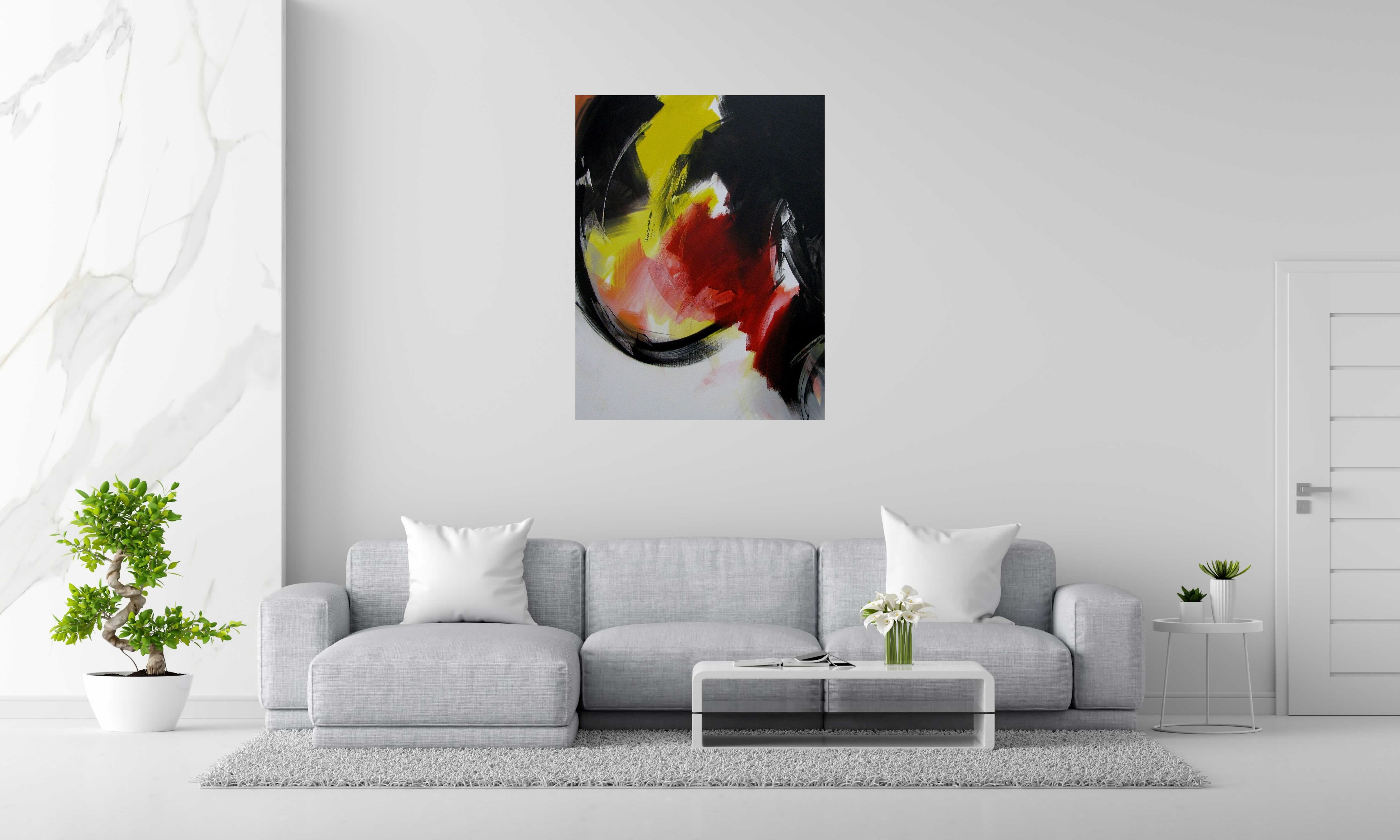 Tableau de JM BARROIS a pour titre  SANS TITRE style abstrait dim : JM BARROISprix:800