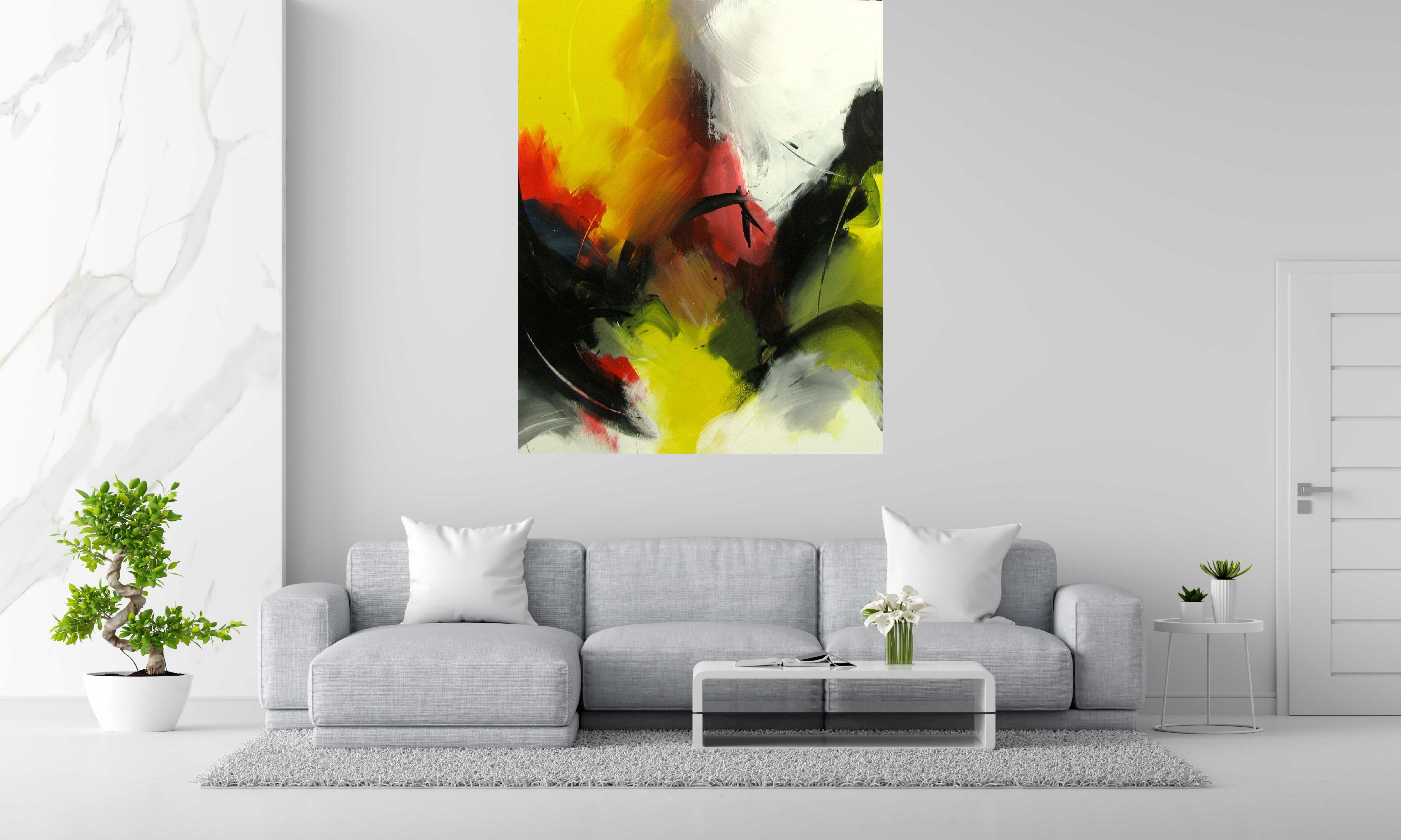 Tableau de JM BARROIS a pour titre  SANS TITRE style abstrait dim : JM BARROISprix:1600