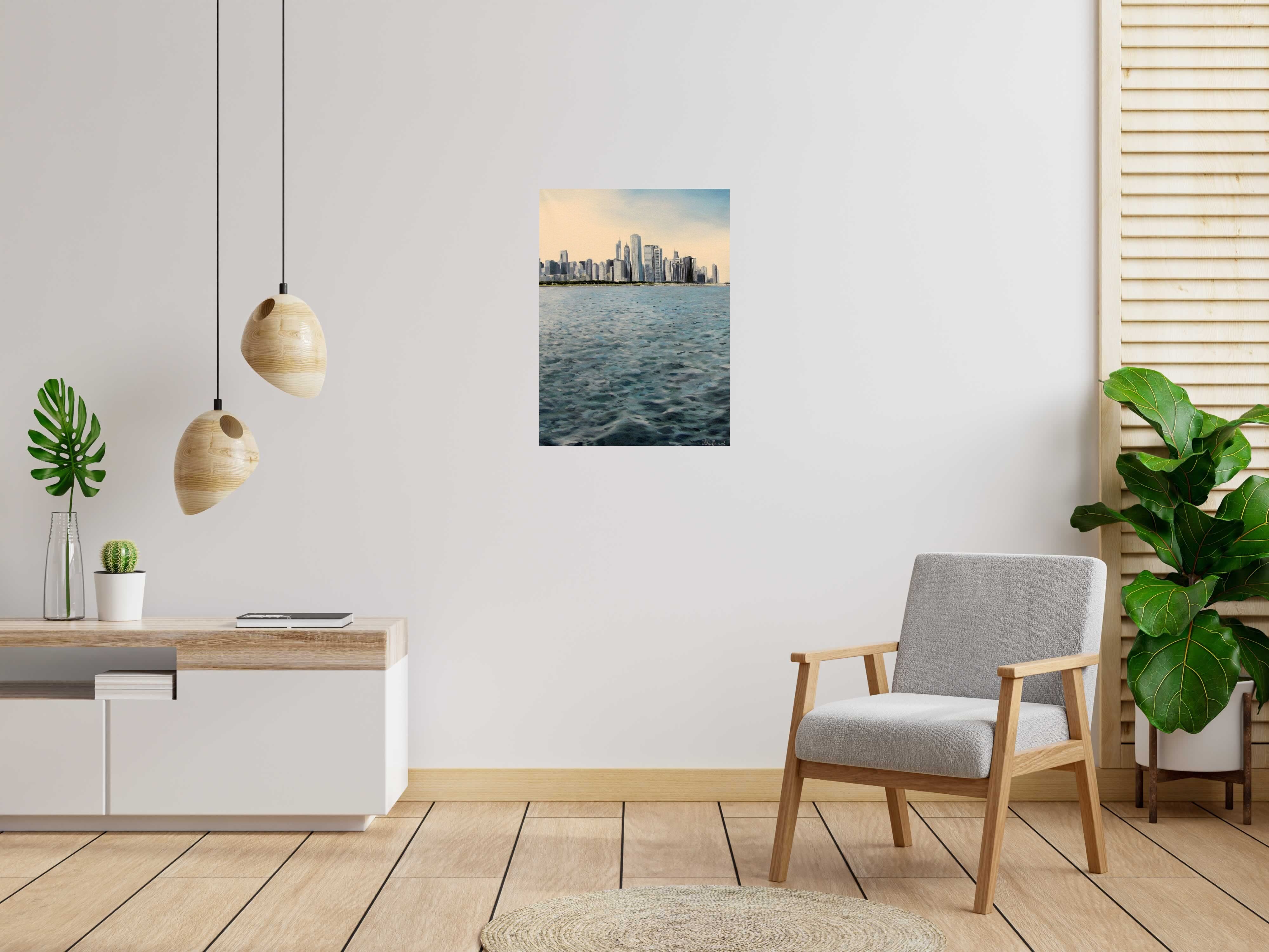 Tableau de ELISE BARAT a pour titre  SKYLINE style figuratif dim : ELISE BARATprix:650