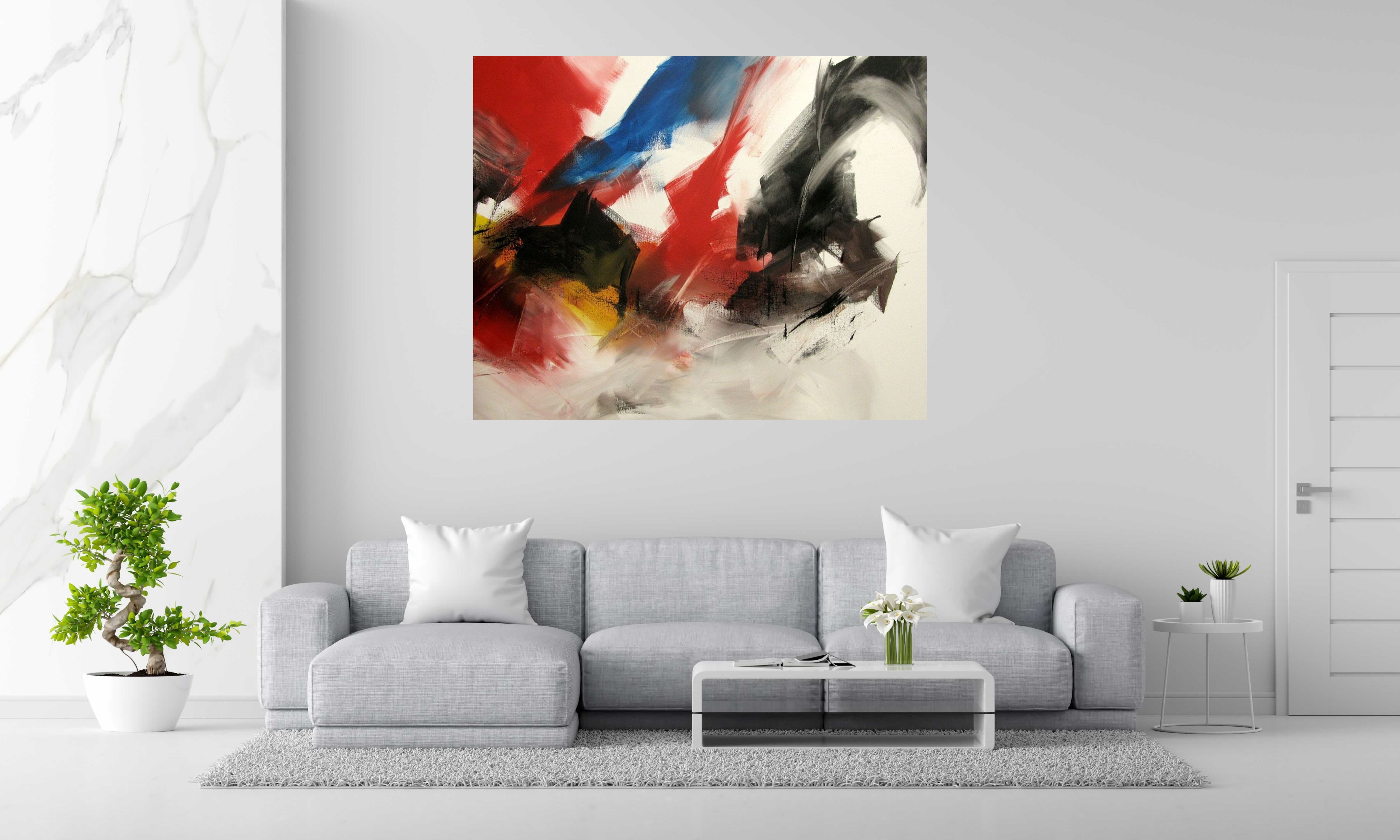 Tableau de JM BARROIS a pour titre  SANS TITRE style abstrait dim : JM BARROISprix:1600