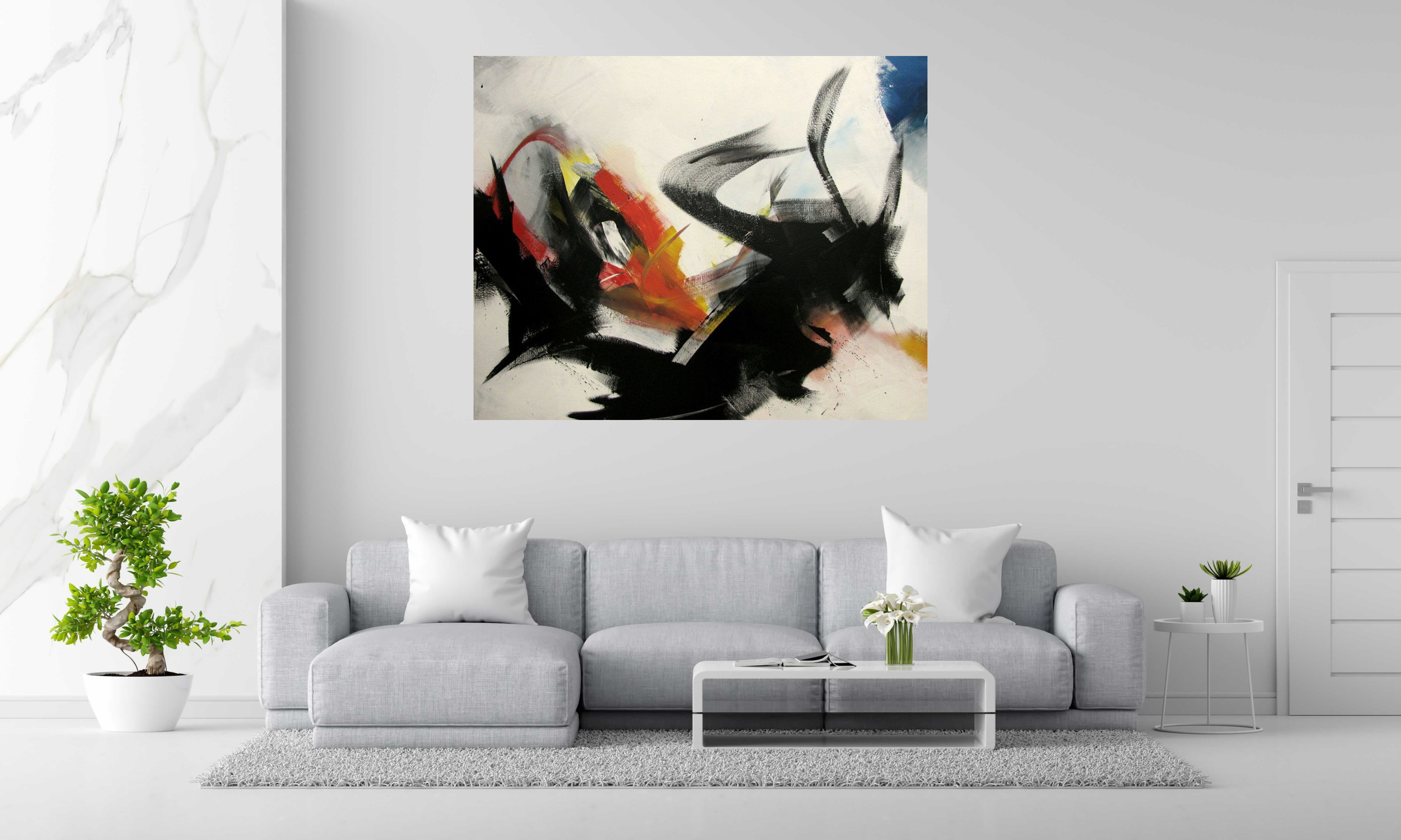 Tableau de JM BARROIS a pour titre  SANS TITRE style abstrait dim : JM BARROISprix:1600