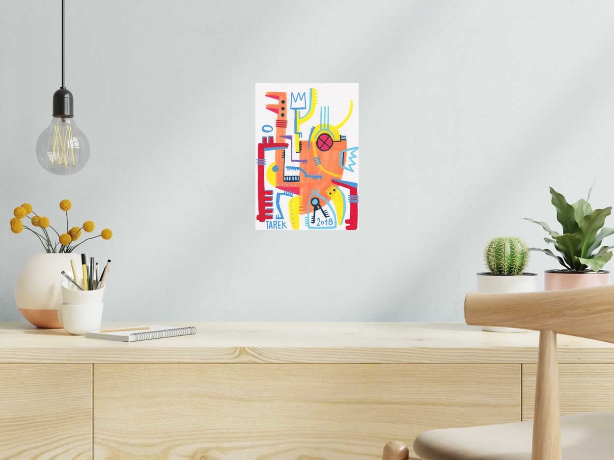 Dessin de TAREK a pour titre  COMPOSITION ORANGE style graphique dim : TAREKprix:
