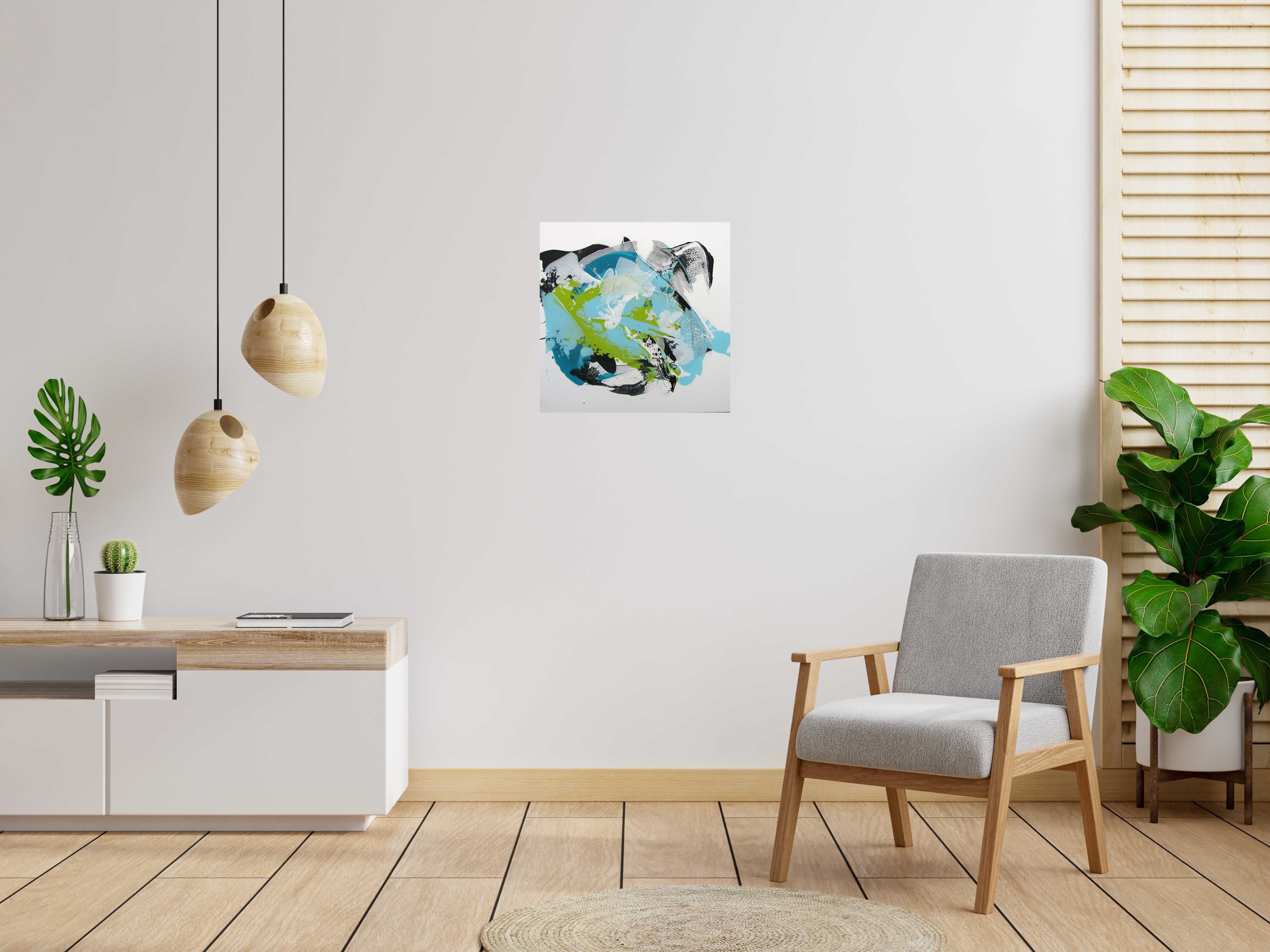 Tableau de CELINE WEBER a pour titre  MOJITO 1 style abstrait dim : CELINE WEBERprix:
