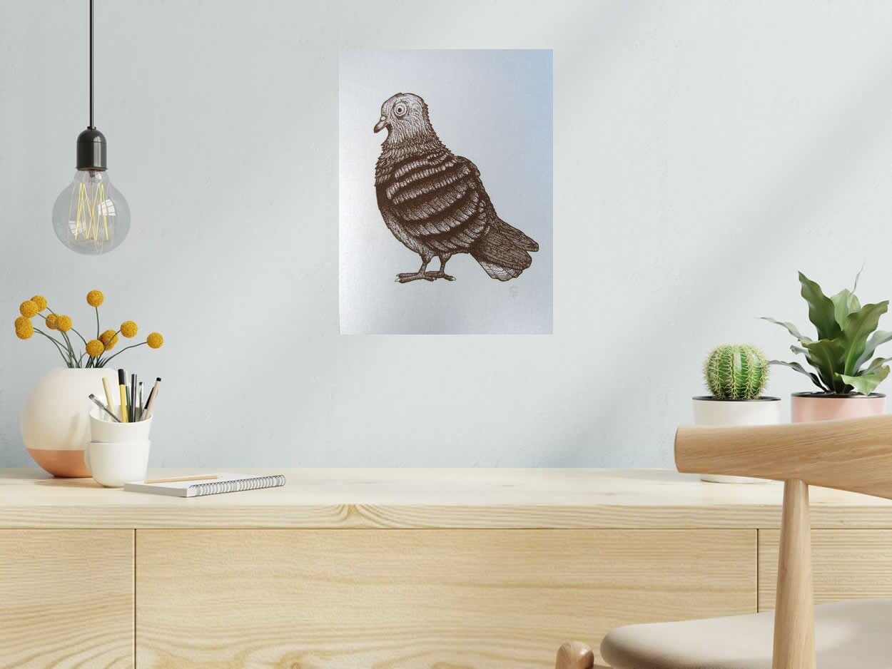 Editions d'art de JIBE a pour titre  PIGEON style graphique dim : JIBEprix:100