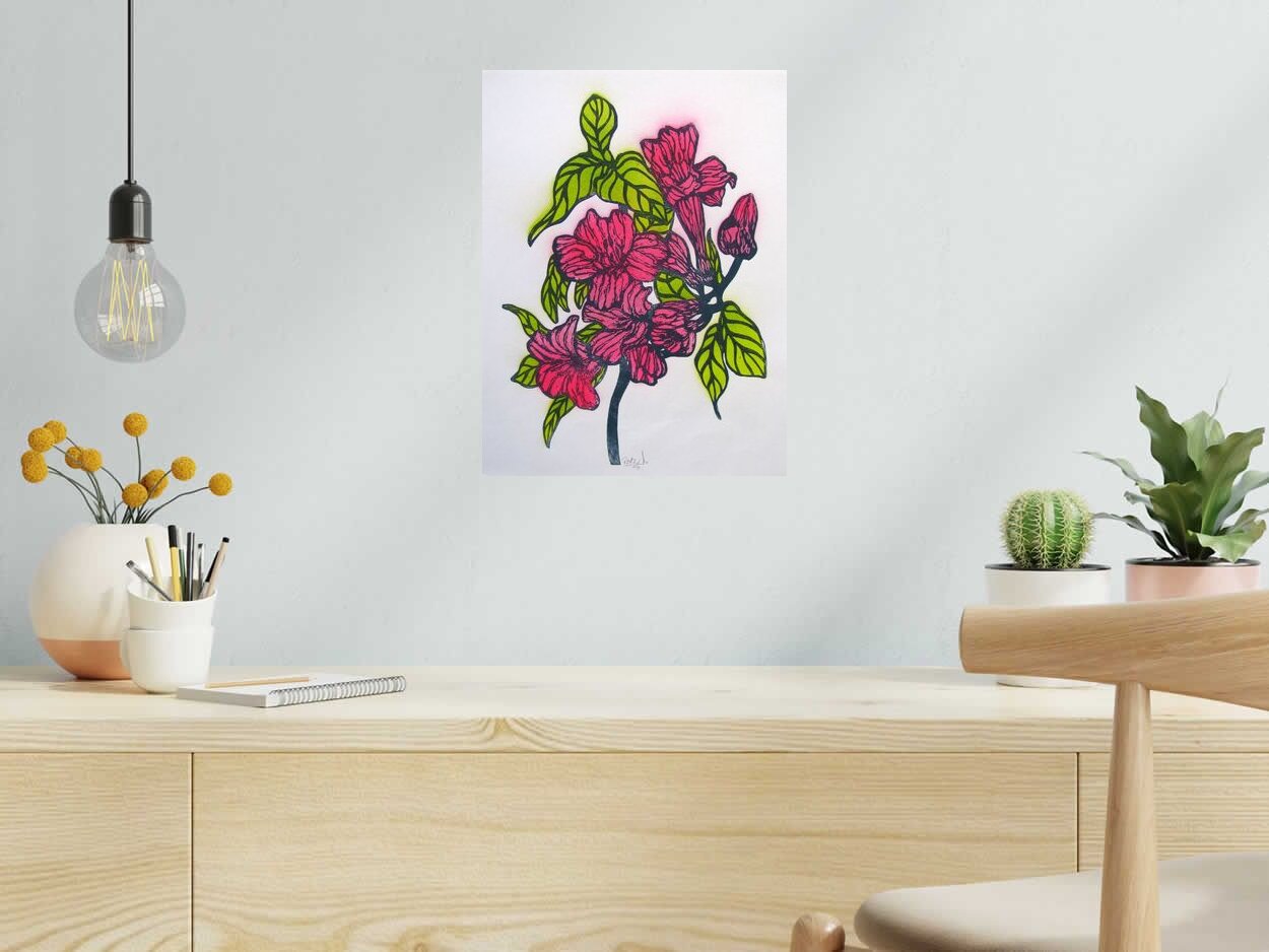 Editions d'art de OSRU a pour titre  FLEURS DE LA MORT style figuratif dim : OSRUprix: