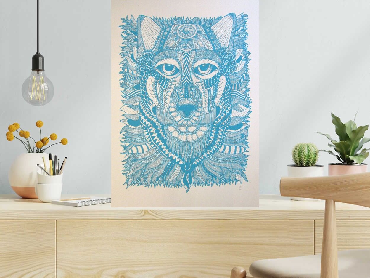 Editions d'art de JIBE a pour titre  WOLFDOG style graphique dim : JIBEprix: