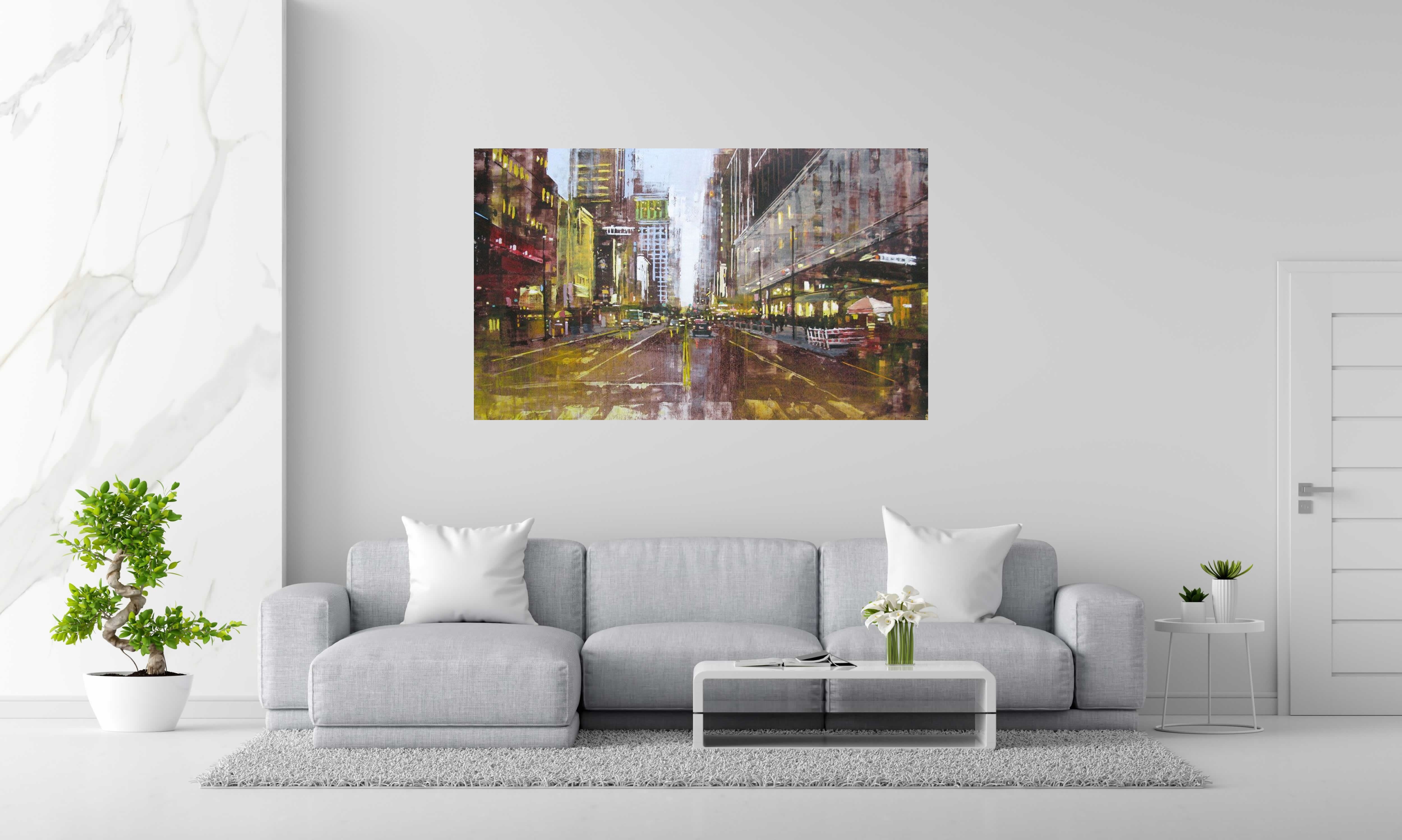 Tableau de ADRIEN FAVEAU a pour titre  WEST 34TH STREET style figuratif dim : ADRIEN FAVEAUprix:5000