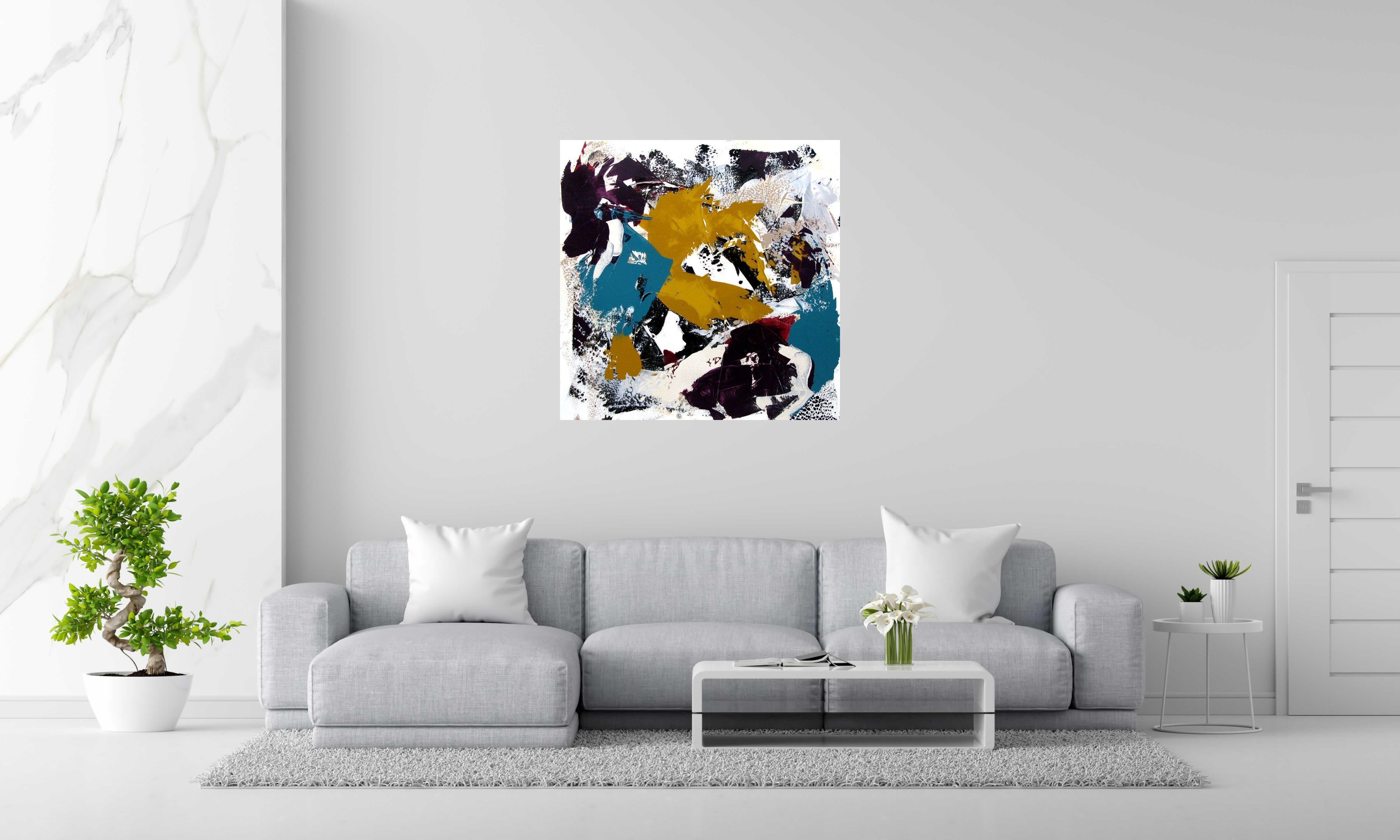 Tableau de CELINE WEBER a pour titre  SAFRAN 5 style abstrait dim : CELINE WEBERprix: