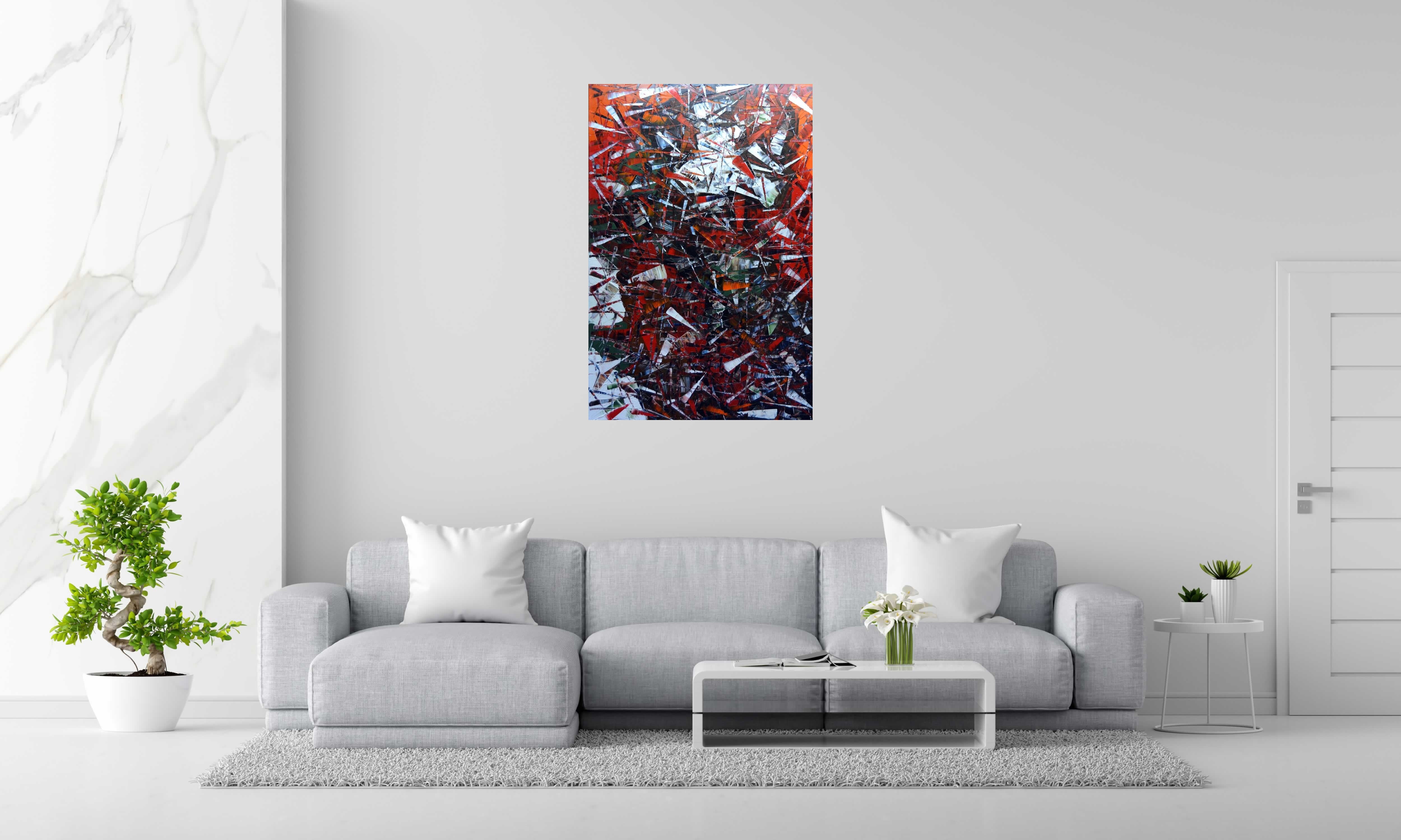 Tableau de ALAIN BECANNE a pour titre  PEINTURE 12-2020-119 style abstrait dim : ALAIN BECANNEprix: