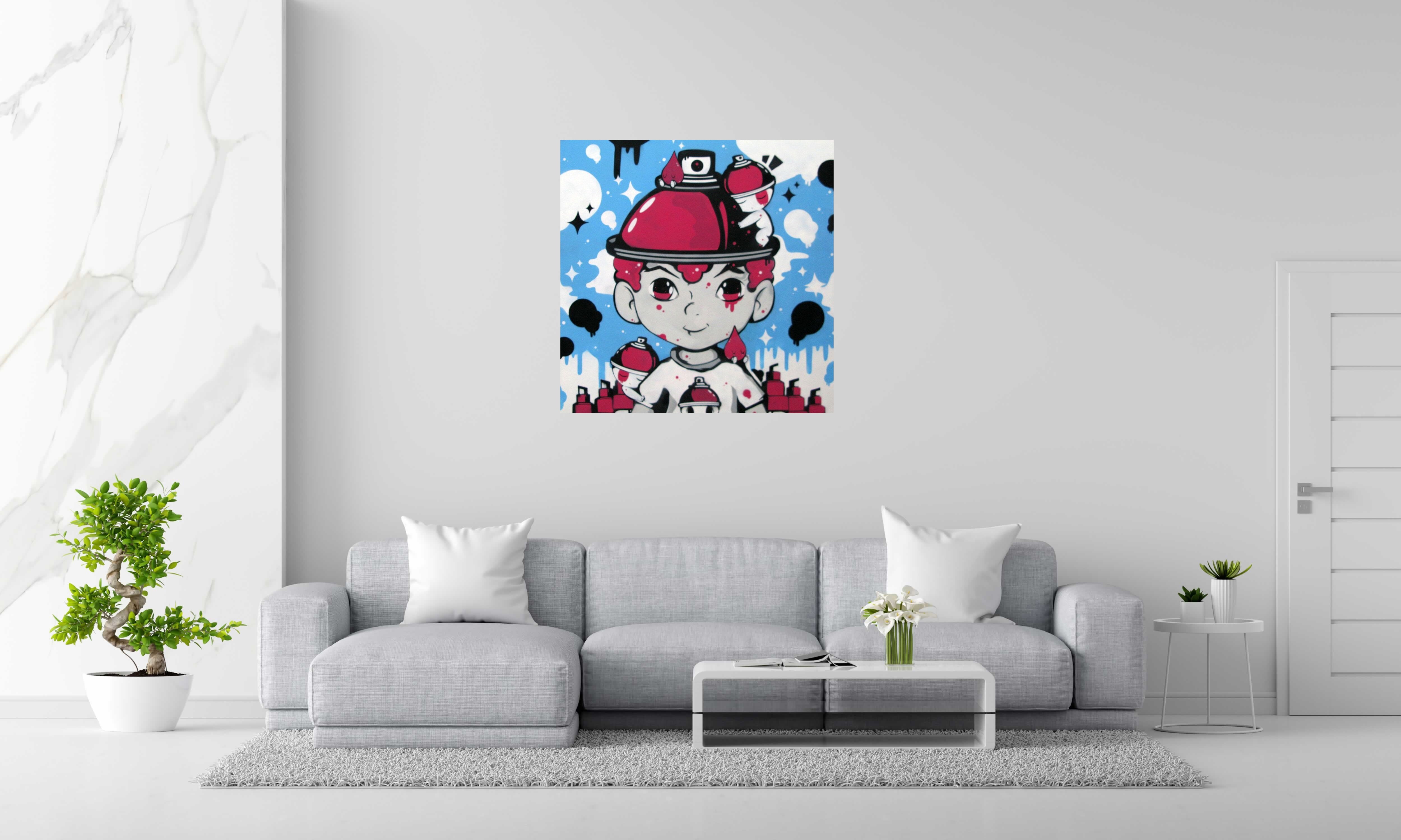 Tableau de JUAN SPRAY a pour titre  GRAFFIKID II style street art dim : JUAN SPRAYprix:850