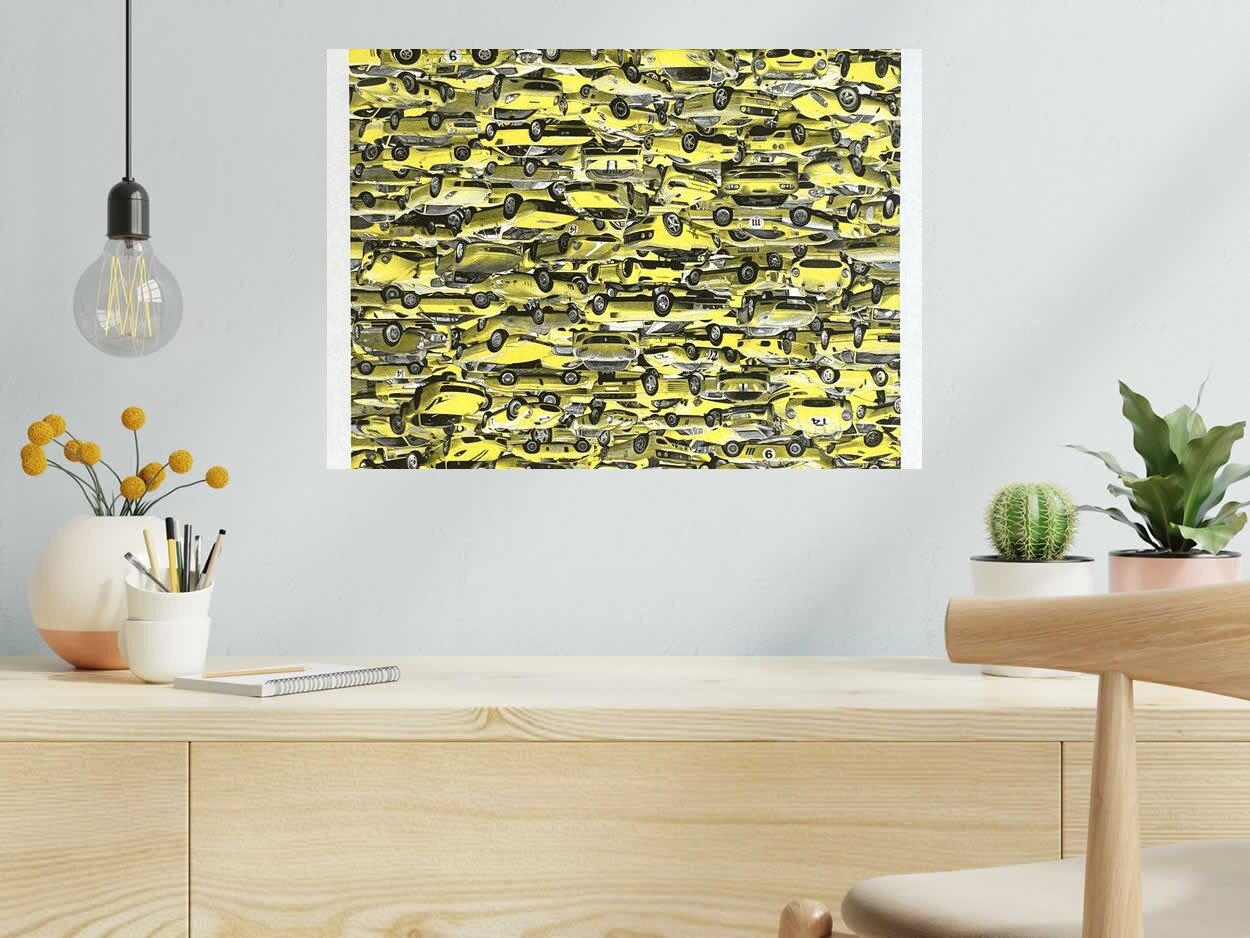 Editions d'art de GILLES INVERNIZZI a pour titre  LES FERRARI JAUNES EDITION DE 50 style no dim : GILLES INVERNIZZIprix:80