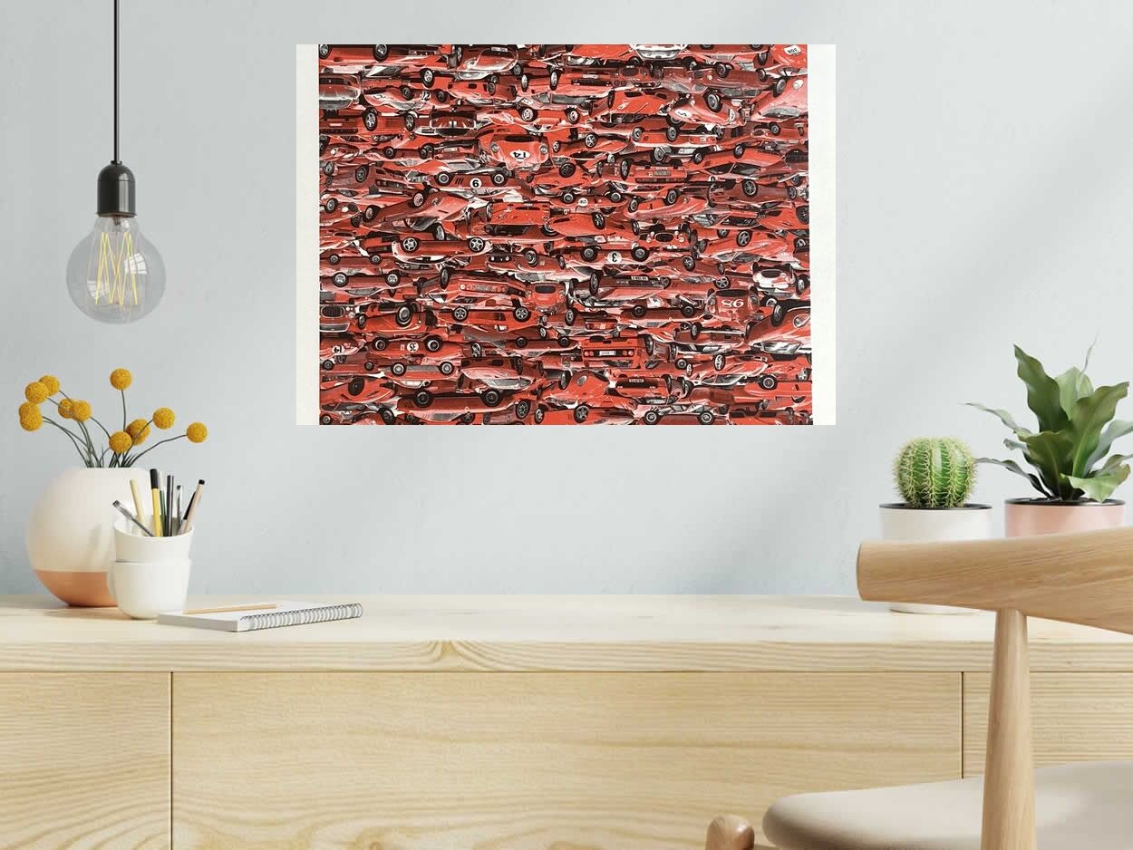 Editions d'art de GILLES INVERNIZZI a pour titre  LES FERRARI ROUGES EDITION DE 50 style no dim : GILLES INVERNIZZIprix:80