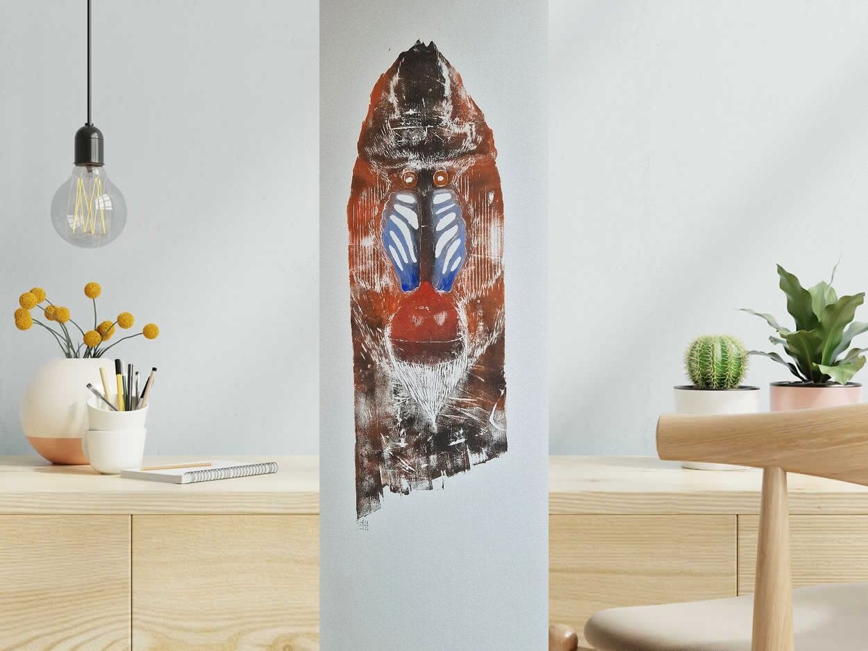 Editions d'art de OSRU a pour titre  SKATE/BABOUIN MARRON style figuratif dim : OSRUprix:70