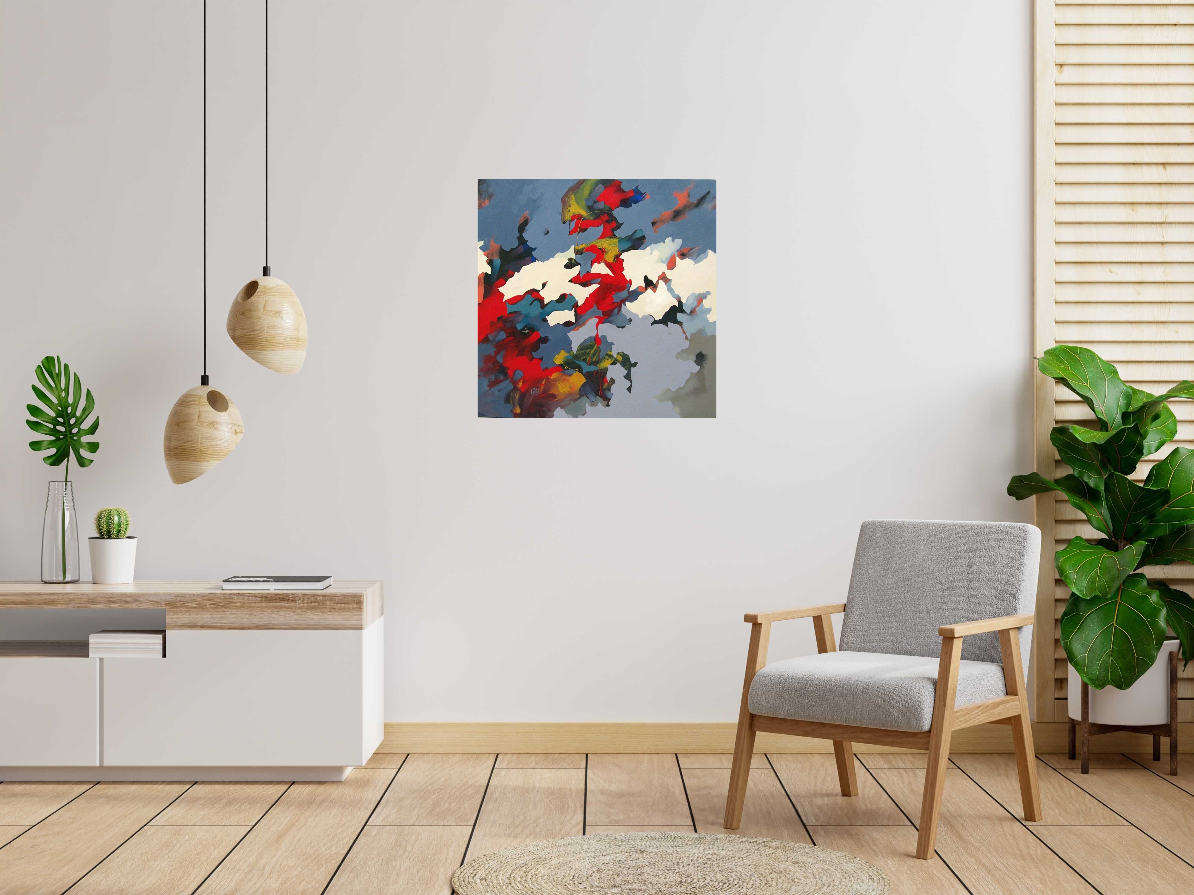 Tableau de BRUNEAU a pour titre  MUSEAU style abstrait dim : BRUNEAUprix: