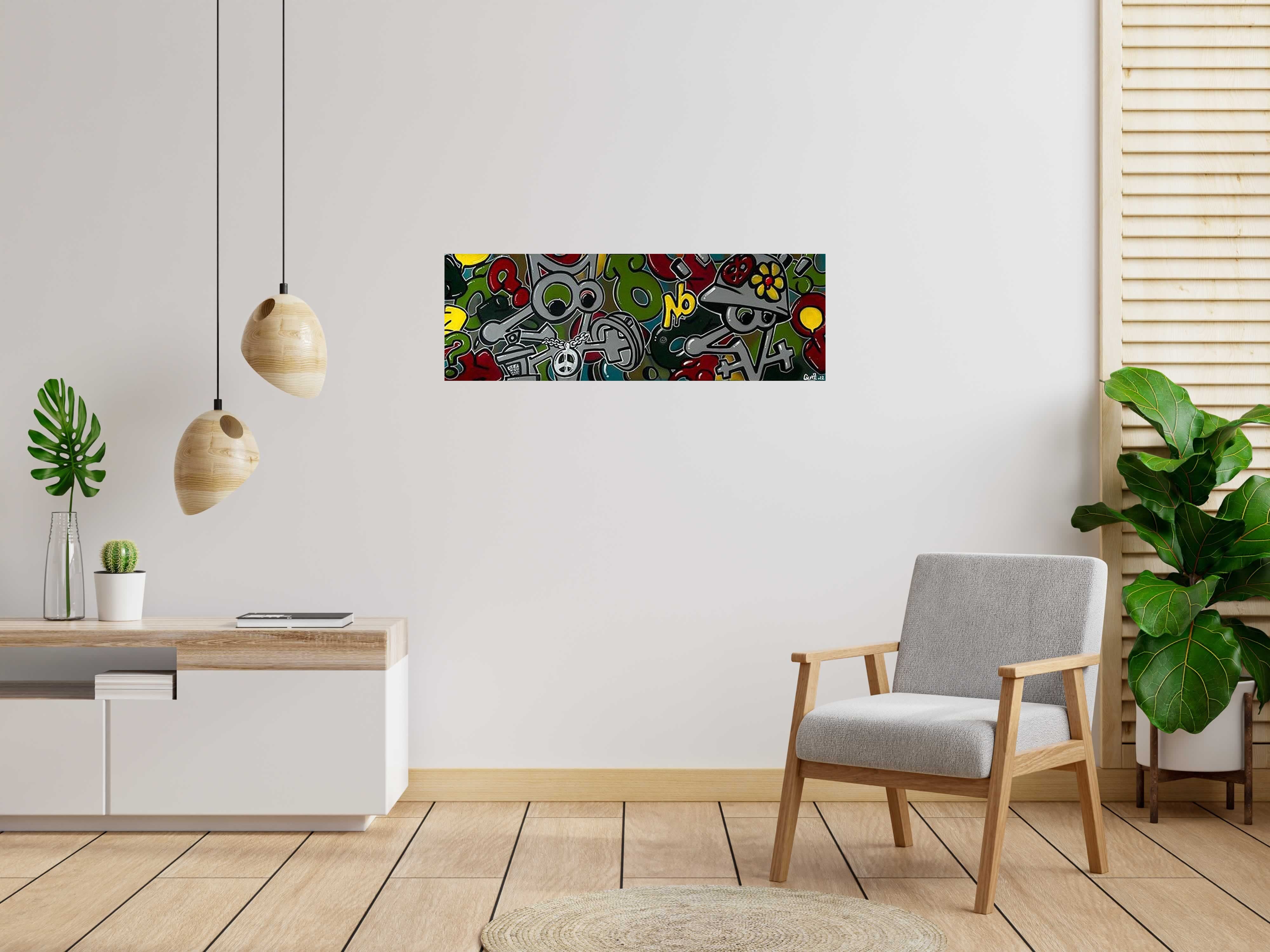 Tableau de GUTI a pour titre  ANIMAUX FRAGILES style graffiti, street art dim : GUTIprix:700