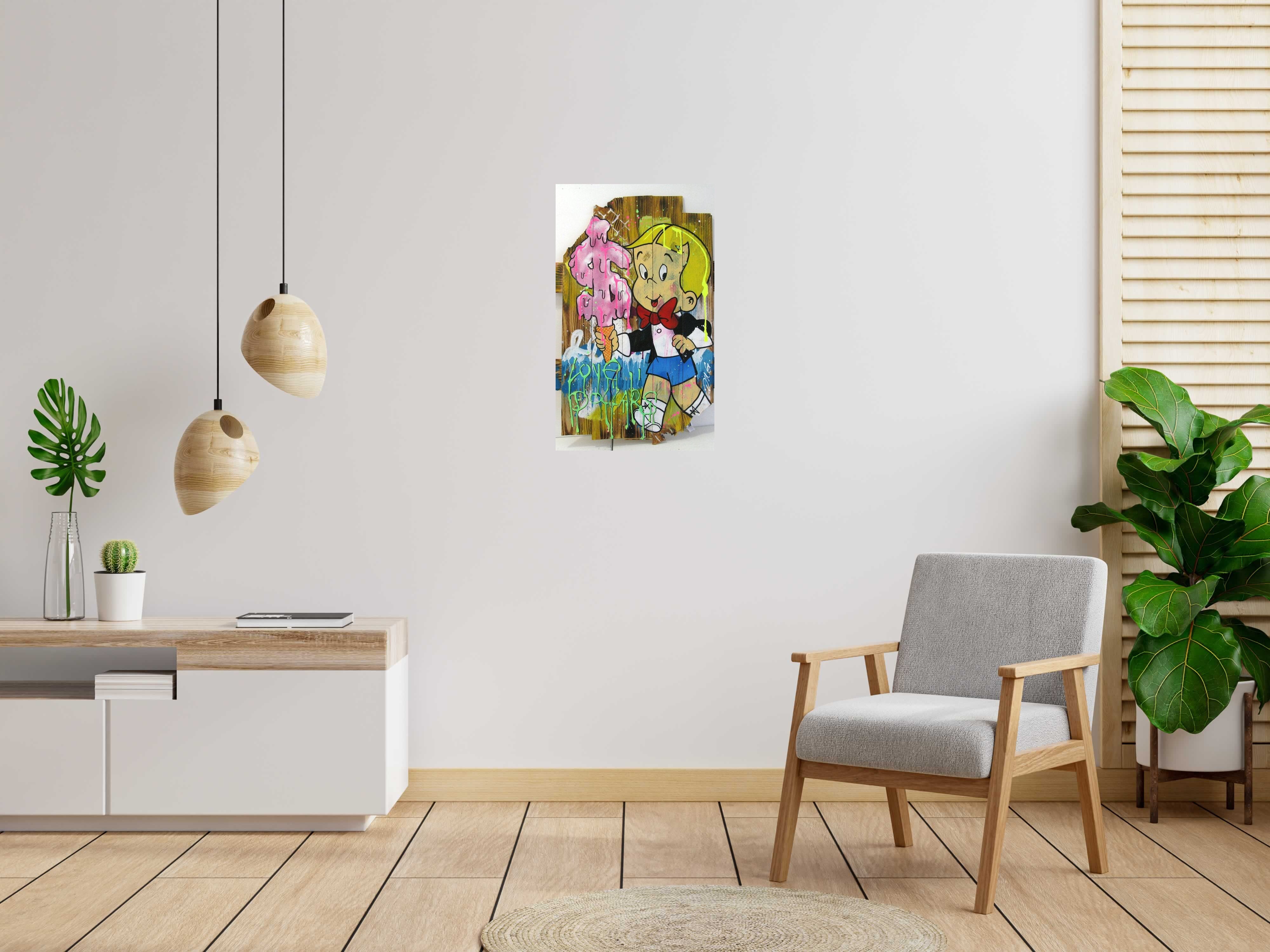 Tableau de JUG a pour titre  ICE CREAM style street pop art dim : JUGprix:550