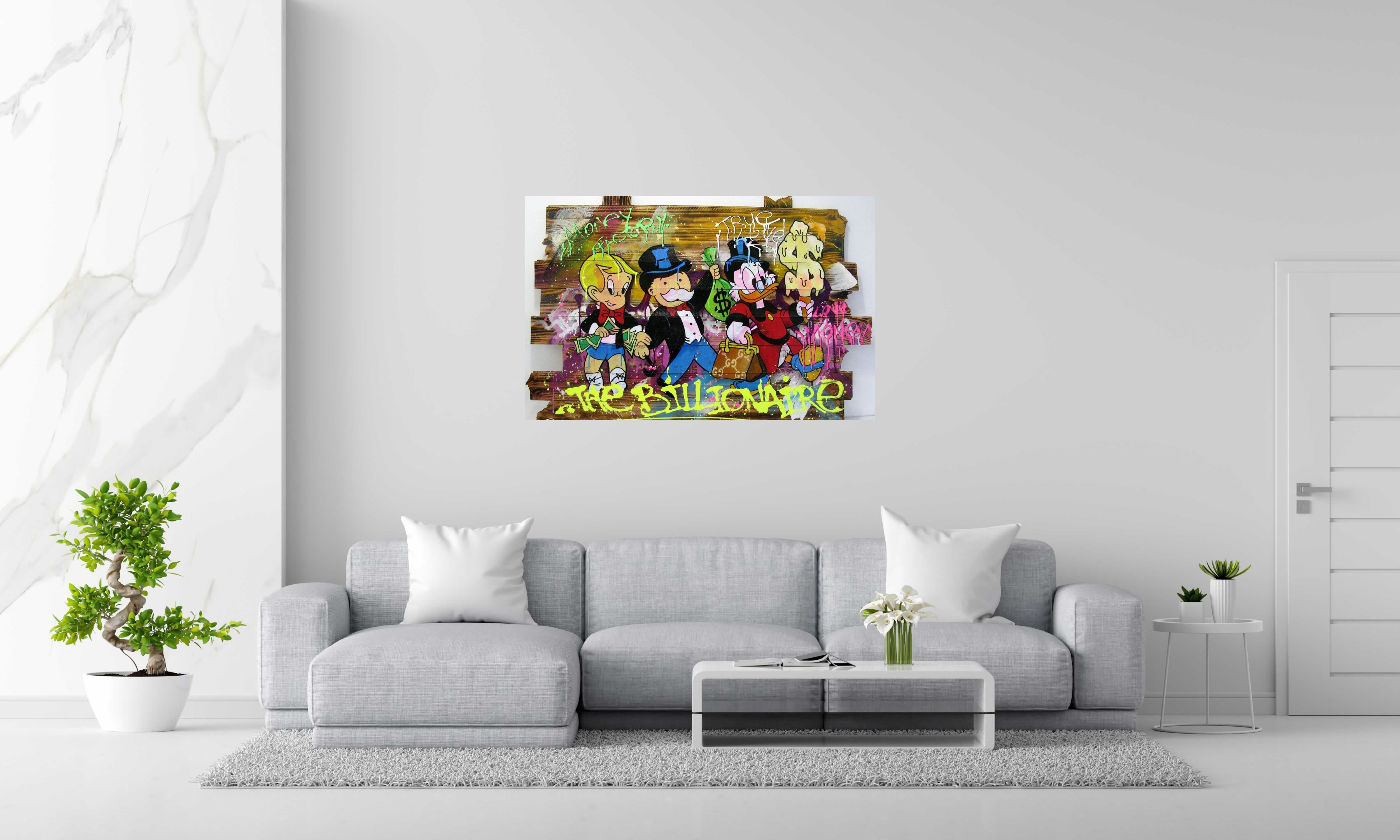 Tableau de JUG a pour titre  THE BILLIONAIRE style street pop art dim : JUGprix:900