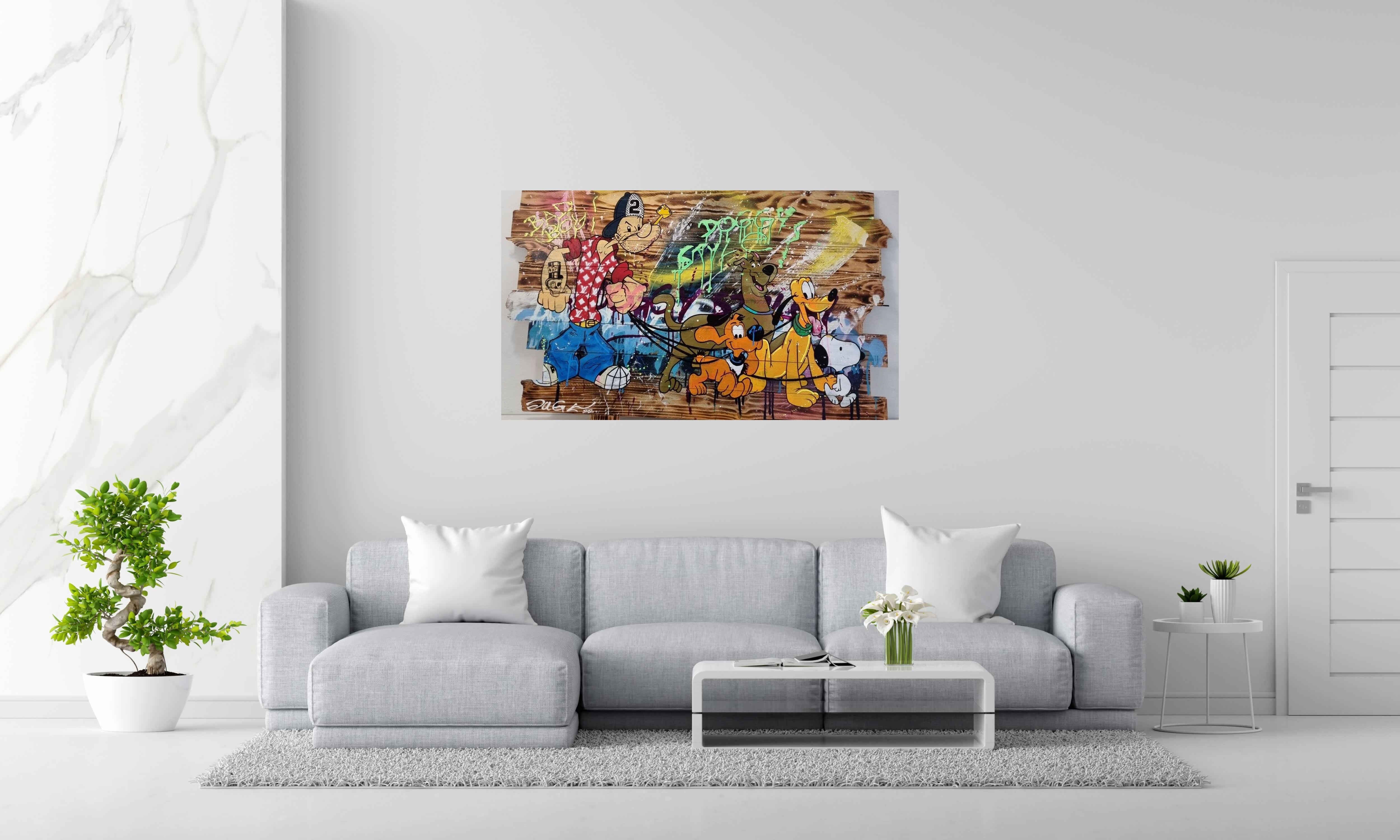 Tableau de JUG a pour titre  DOGGY STYLE style street pop art dim : JUGprix:950