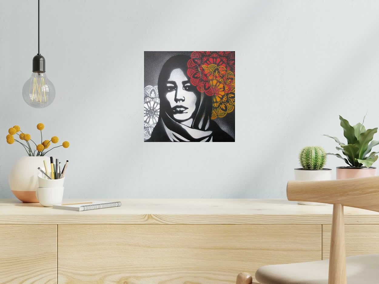 Tableau de KARO TRASS a pour titre  POUR LES YEUX style street pop art, street art dim : KARO TRASSprix:180