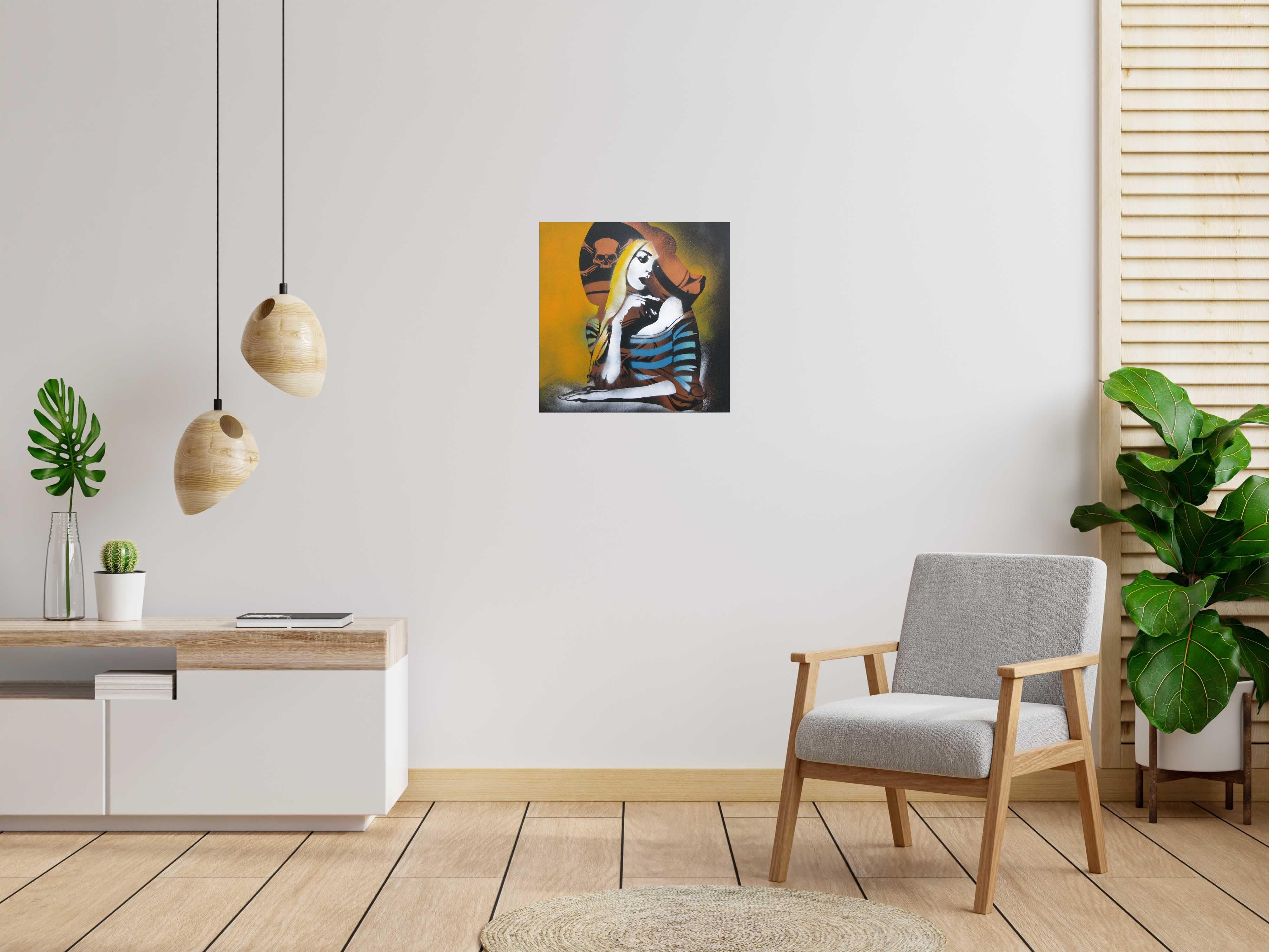 Tableau de KARO TRASS a pour titre  MARGAUX style street pop art, street art dim : KARO TRASSprix:400