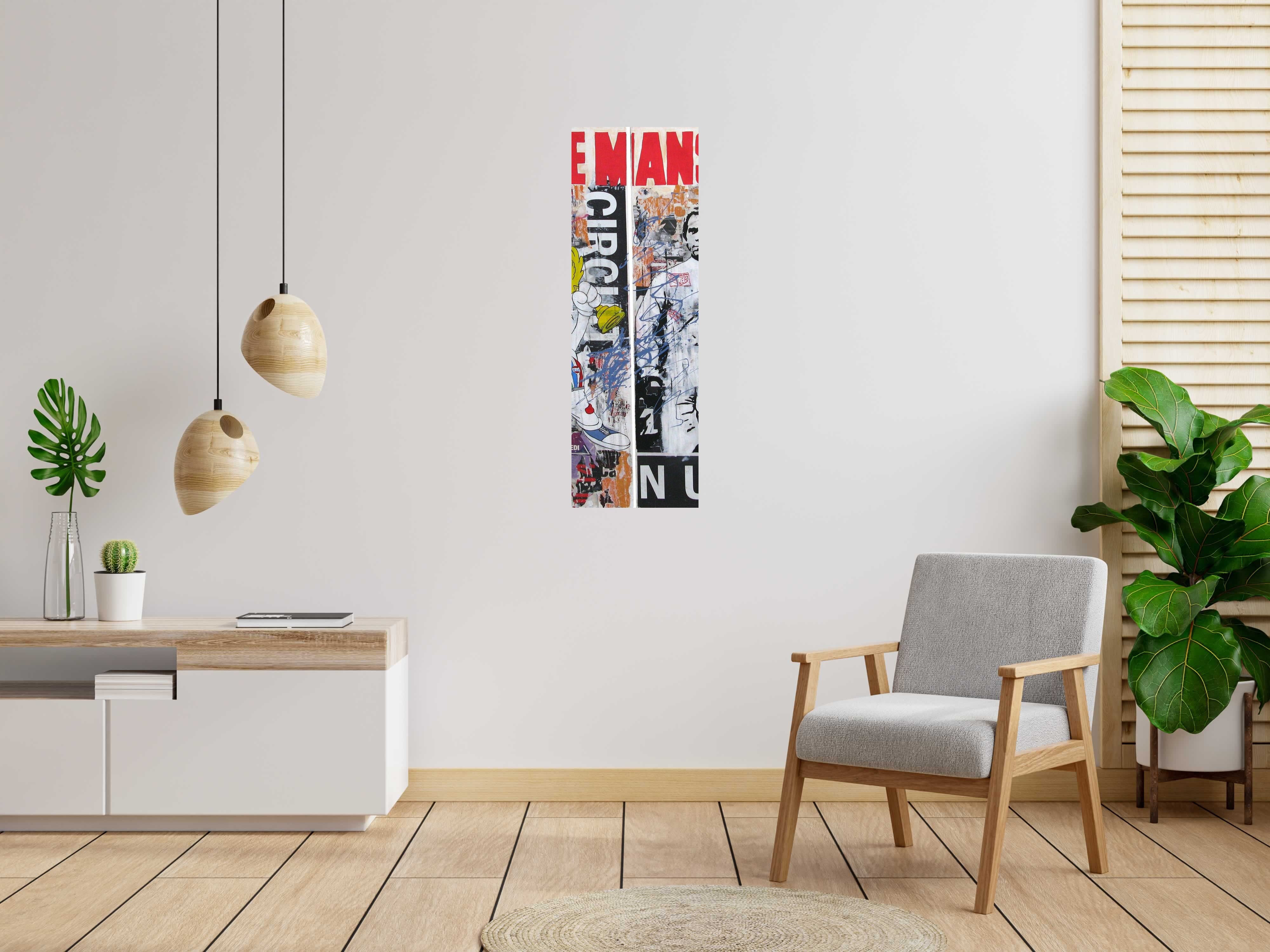 Tableau de PATRICIA GADISSEUR a pour titre  LE MANS DYPTIQUE style figuratif dim : PATRICIA GADISSEURprix: