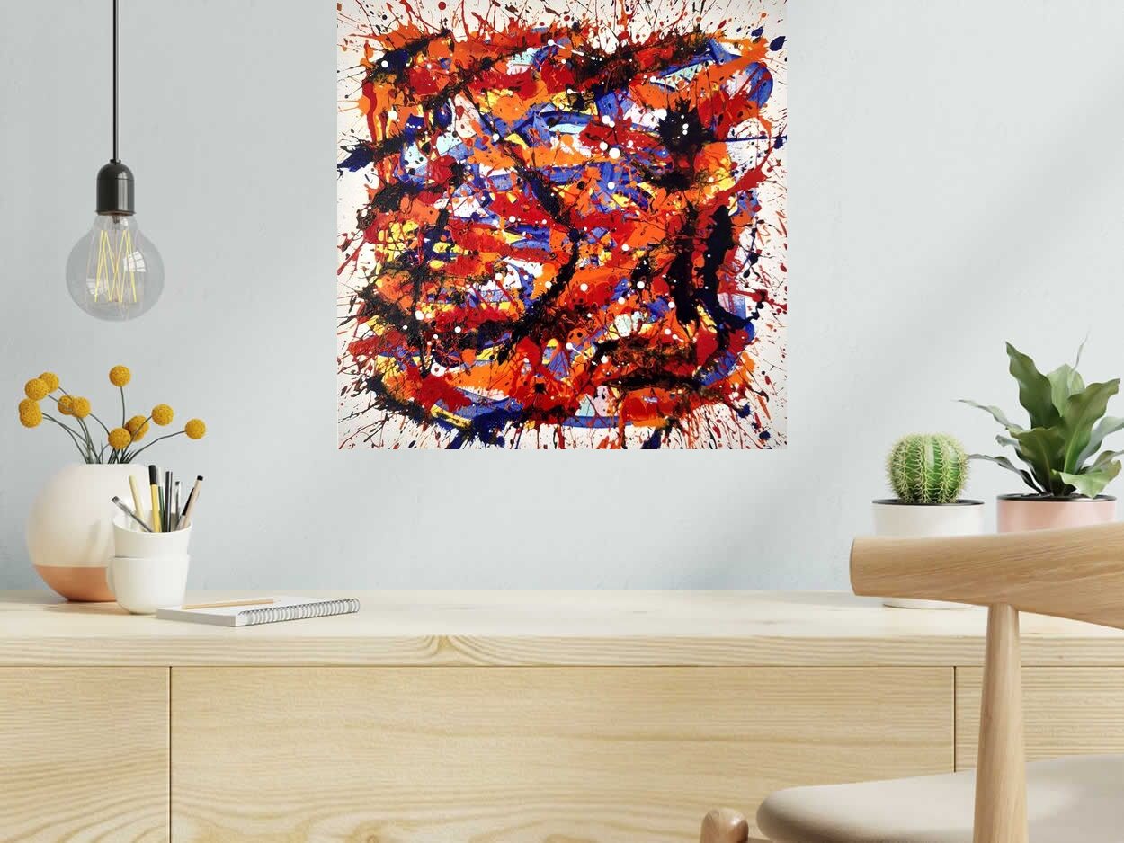 Tableau de STEPHANE RIME a pour titre  noname n°B35 style abstrait dim : STEPHANE RIMEprix:250