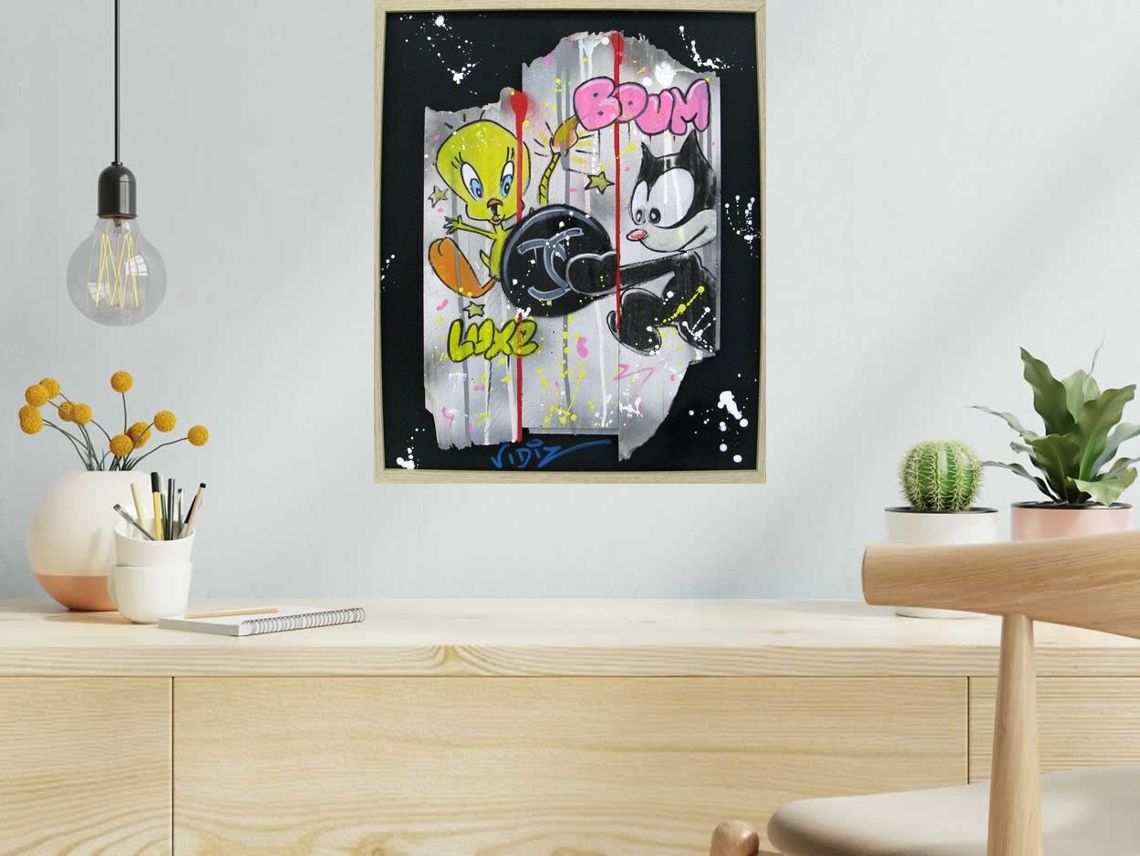 Tableau de VIDIZ a pour titre  BOOM style graphique dim : VIDIZprix:250