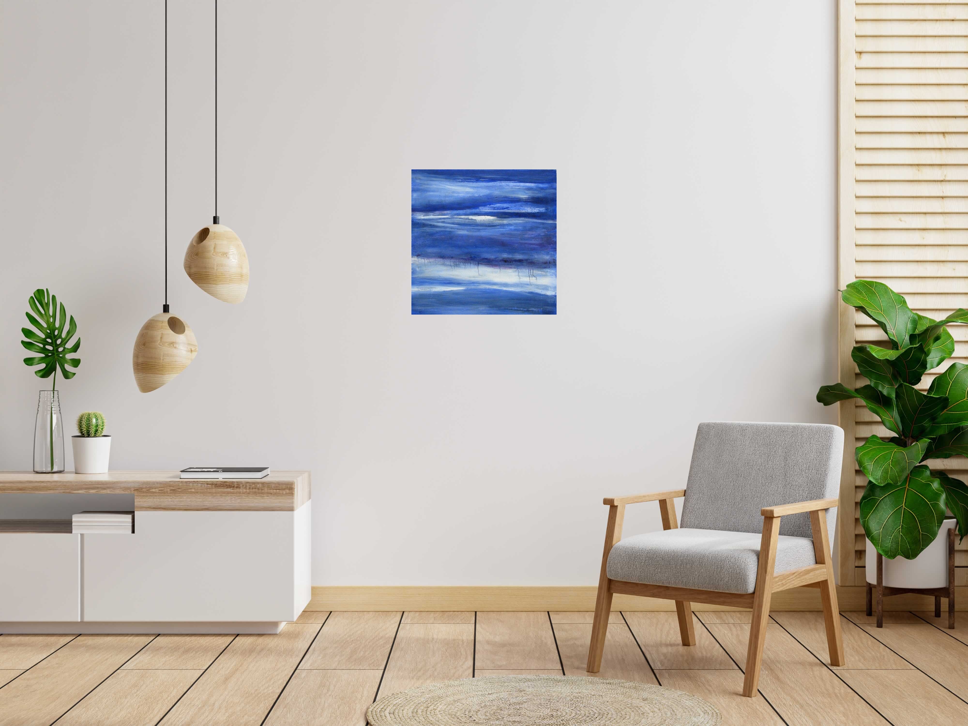 Tableau de PASCALE JACQUEMOND a pour titre  AQUA 2 style abstrait dim : PASCALE JACQUEMONDprix: