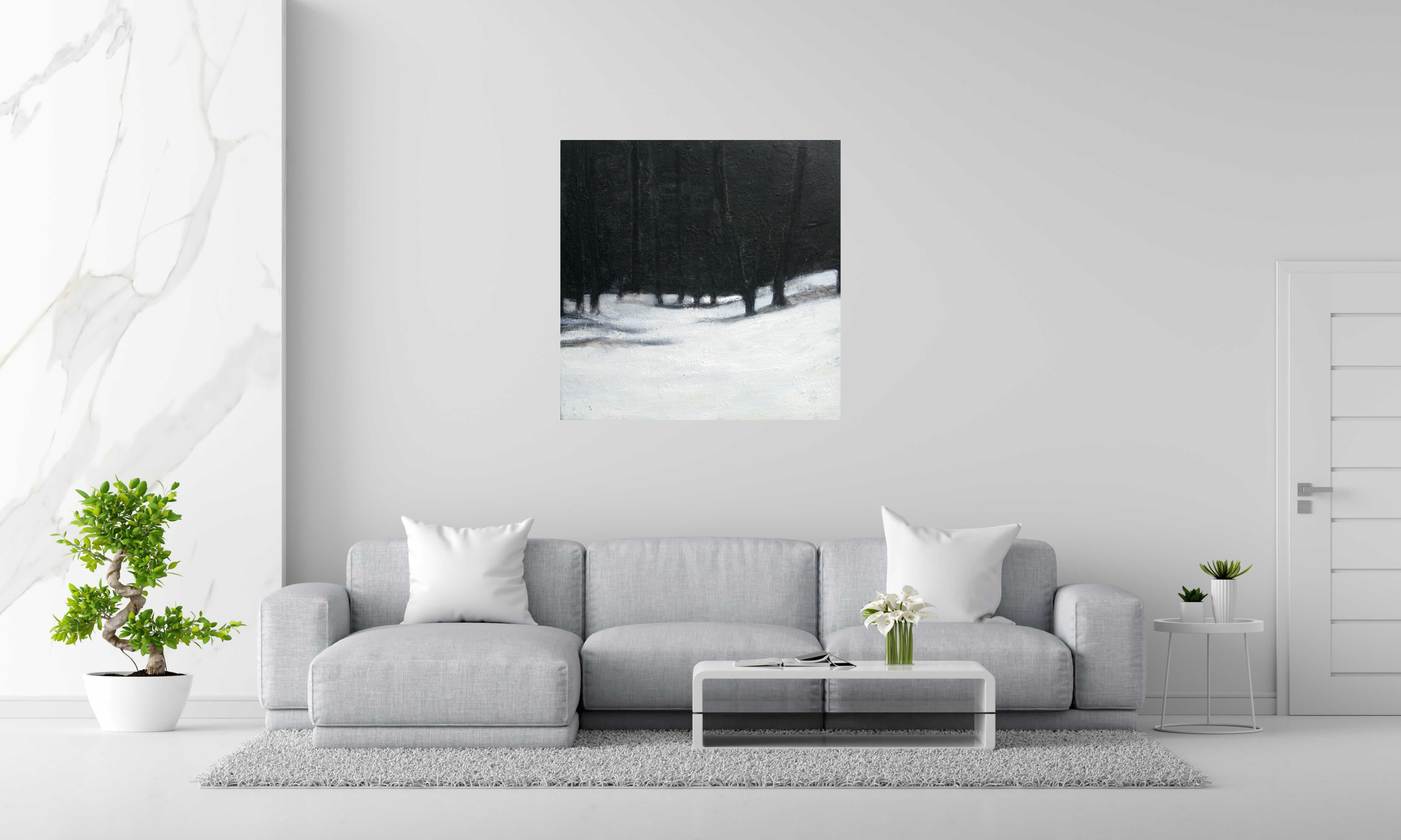 Tableau de PASCALE JACQUEMOND a pour titre  NEIGE style abstrait dim : PASCALE JACQUEMONDprix:850