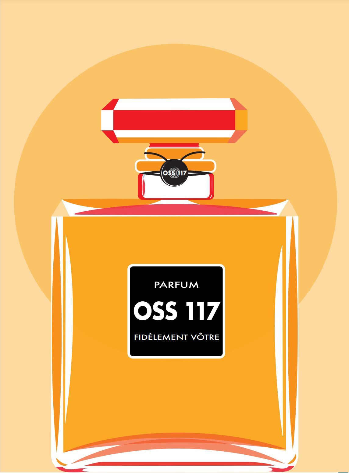 Editions d'art de JMC a pour titre  PARFUM OSS 117 style figuratif, graphique dim : JMCprix:30