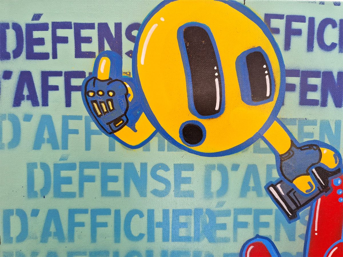 Tableau de GUTI a pour titre  Outrage style street art dim : GUTIprix:250